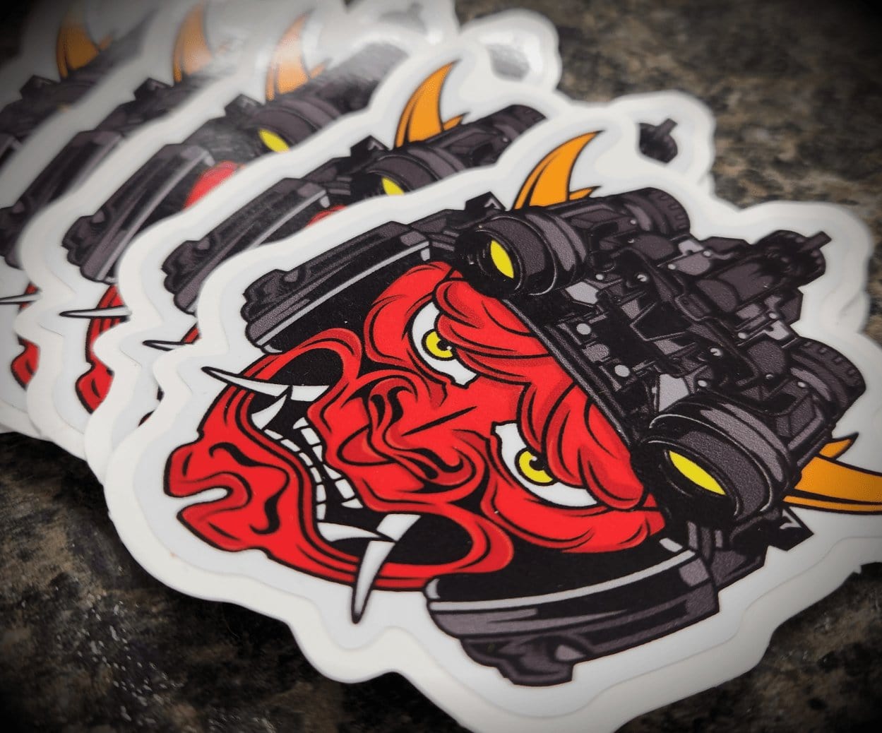 STICKER - Tactical Oni Samurai with Night Vision Goggles Slap - Unleash Fear and Strength