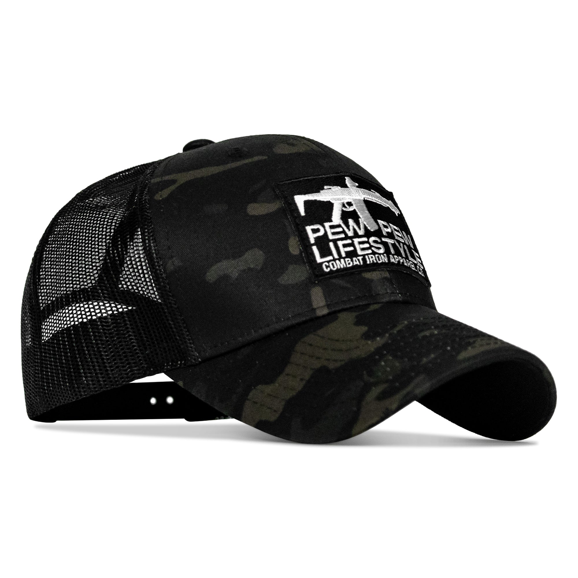 Pew Pew Lifestyle Patch Mid-Profile Mesh Snapback Hat