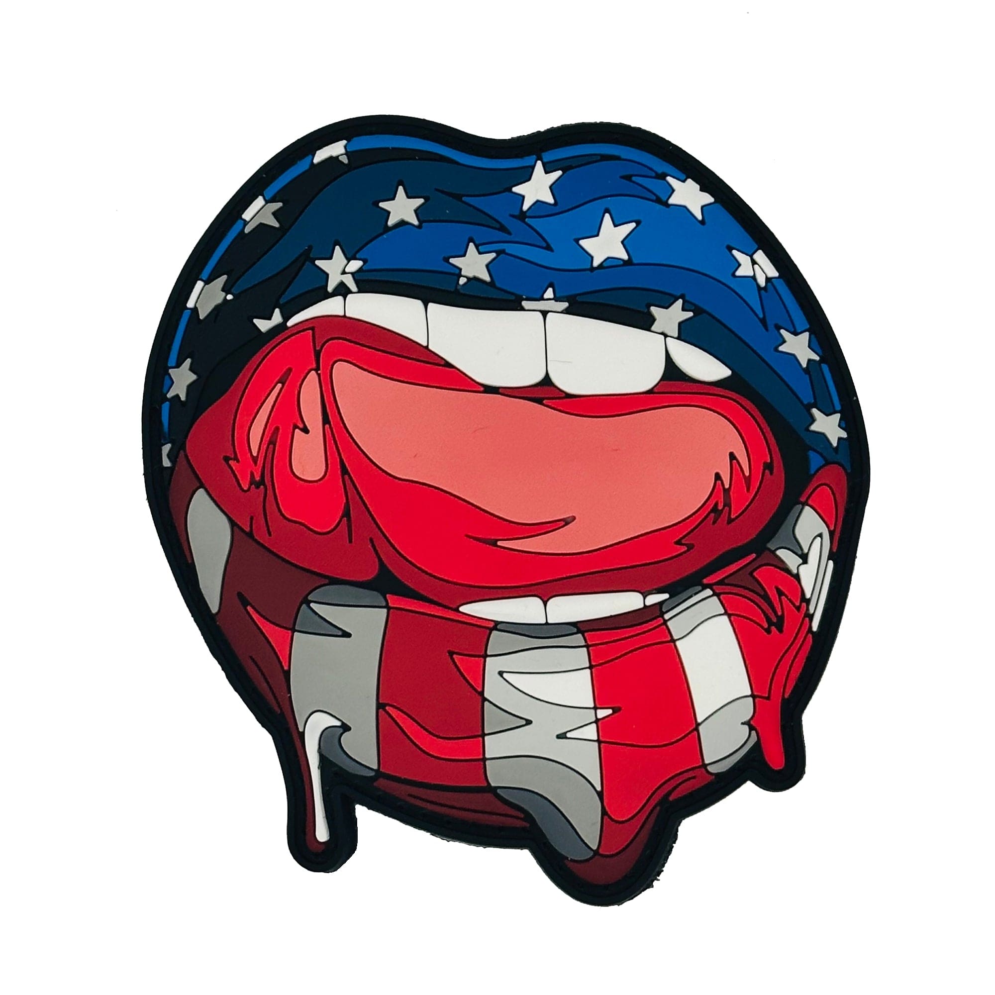 American Flag Lips - 3" PVC Patch