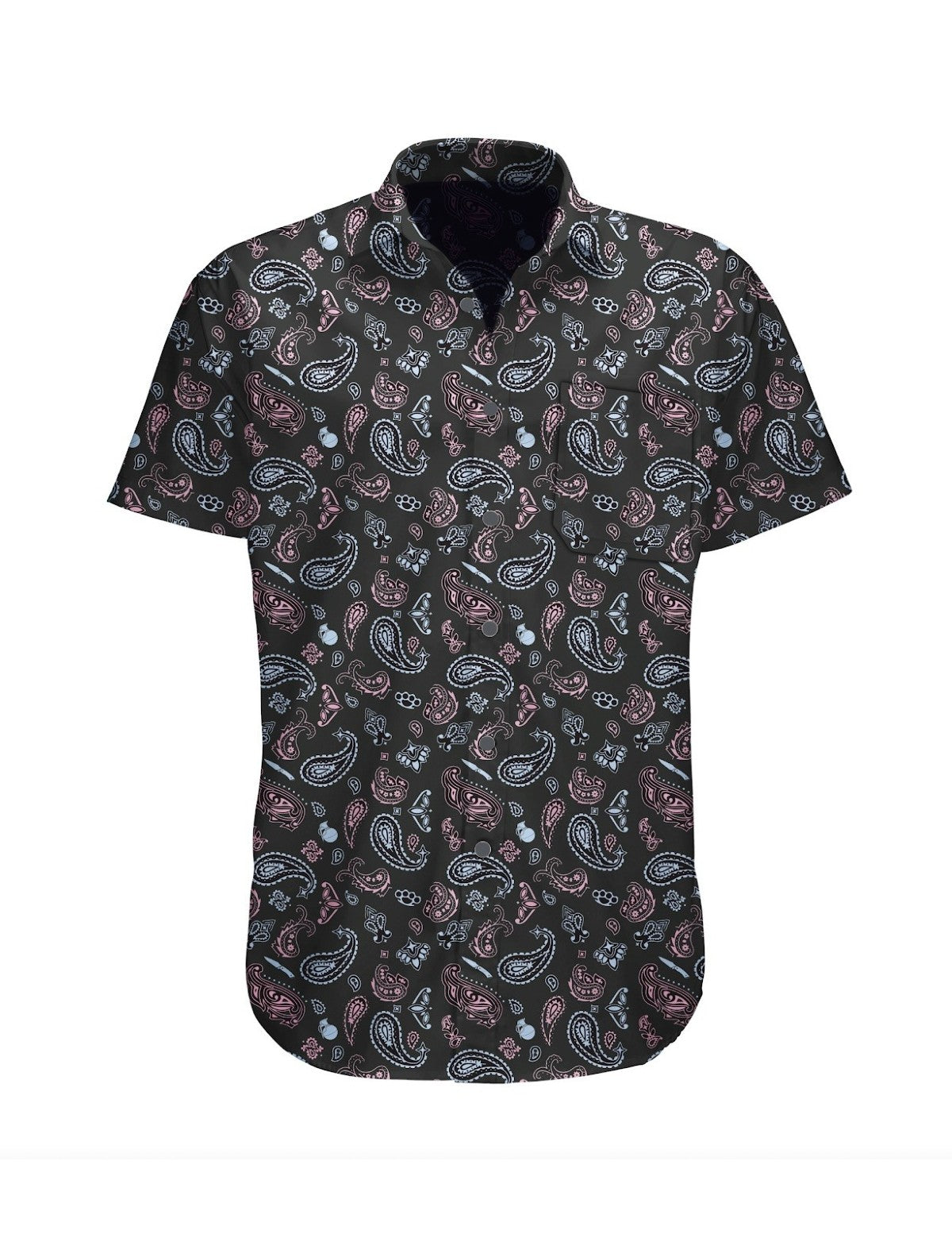 Camisa con botones y estampado de cachemira 