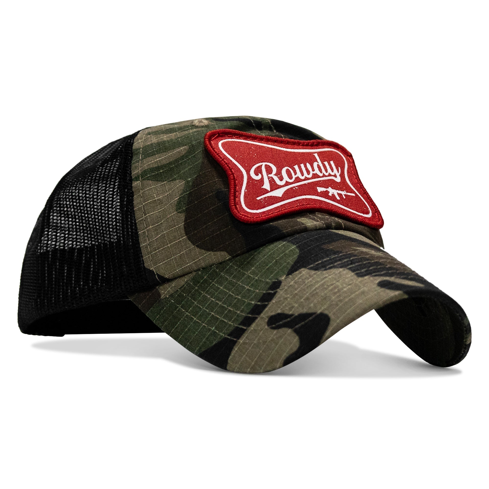 Rowdy Beer Logo Patch Tactical Ripstop Mesh Snapback Hat