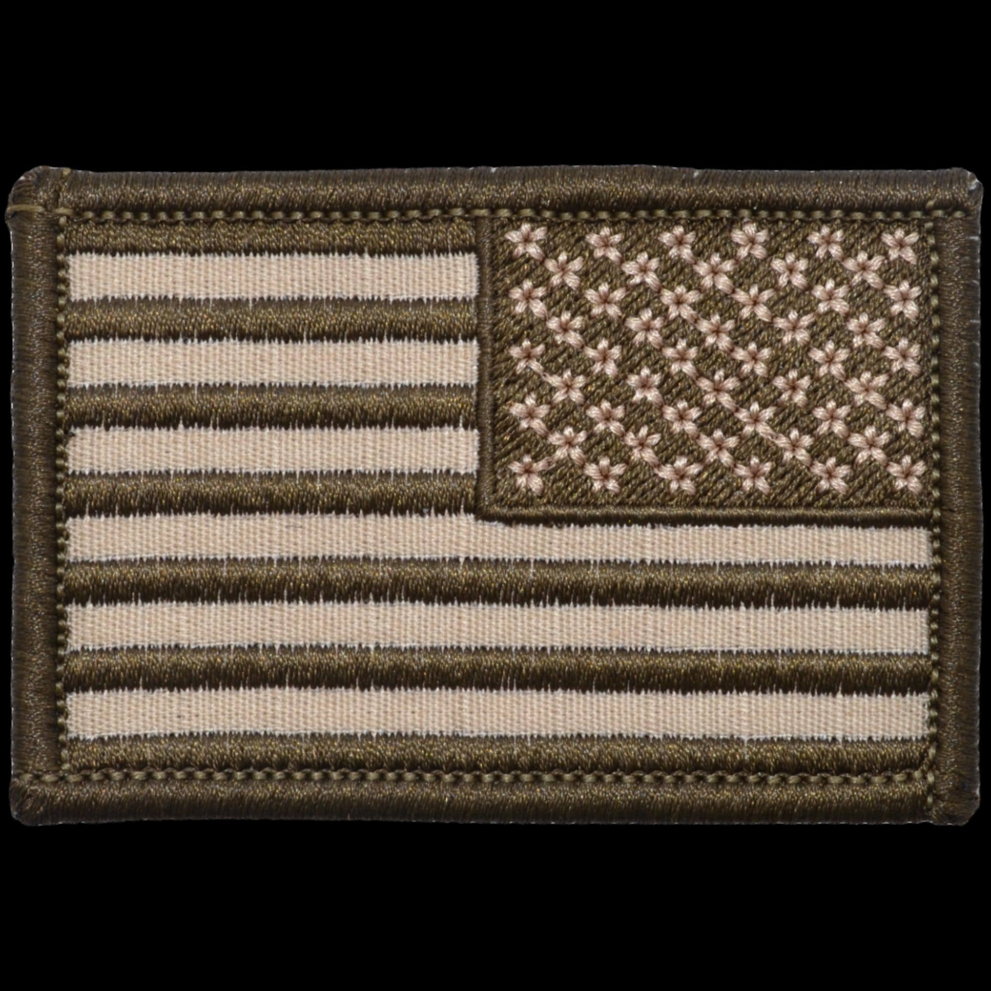 US FLAG 2 X 3 TACTICAL PATCH - DESERT SAND W/ COYOTE BROWN