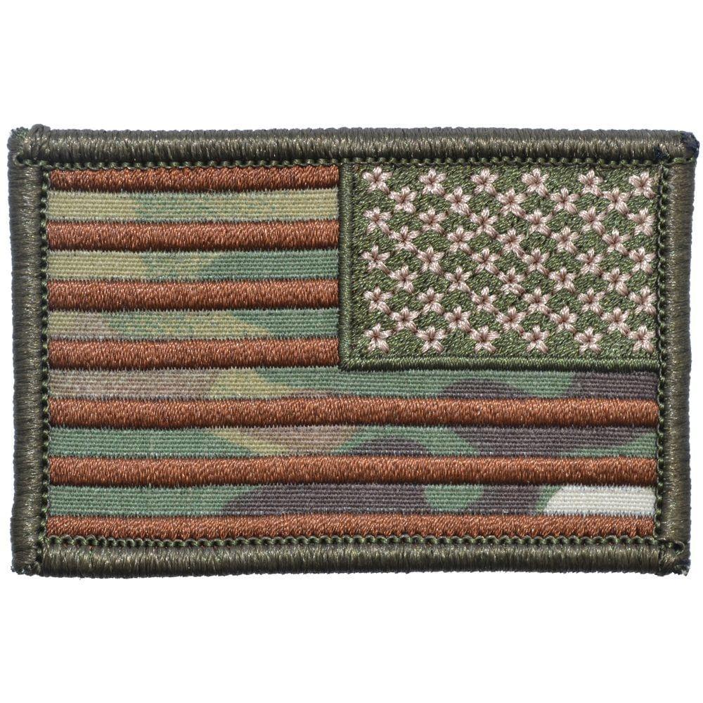 US FLAG 2 X 3 TACTICAL PATCH - MULTICAM W/ SPICE BROWN