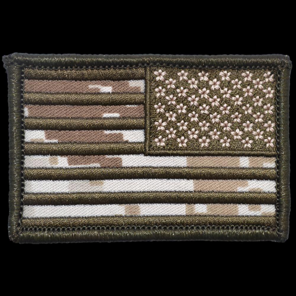 US FLAG 2 X 3 TACTICAL PATCH - MARPAT DESERT