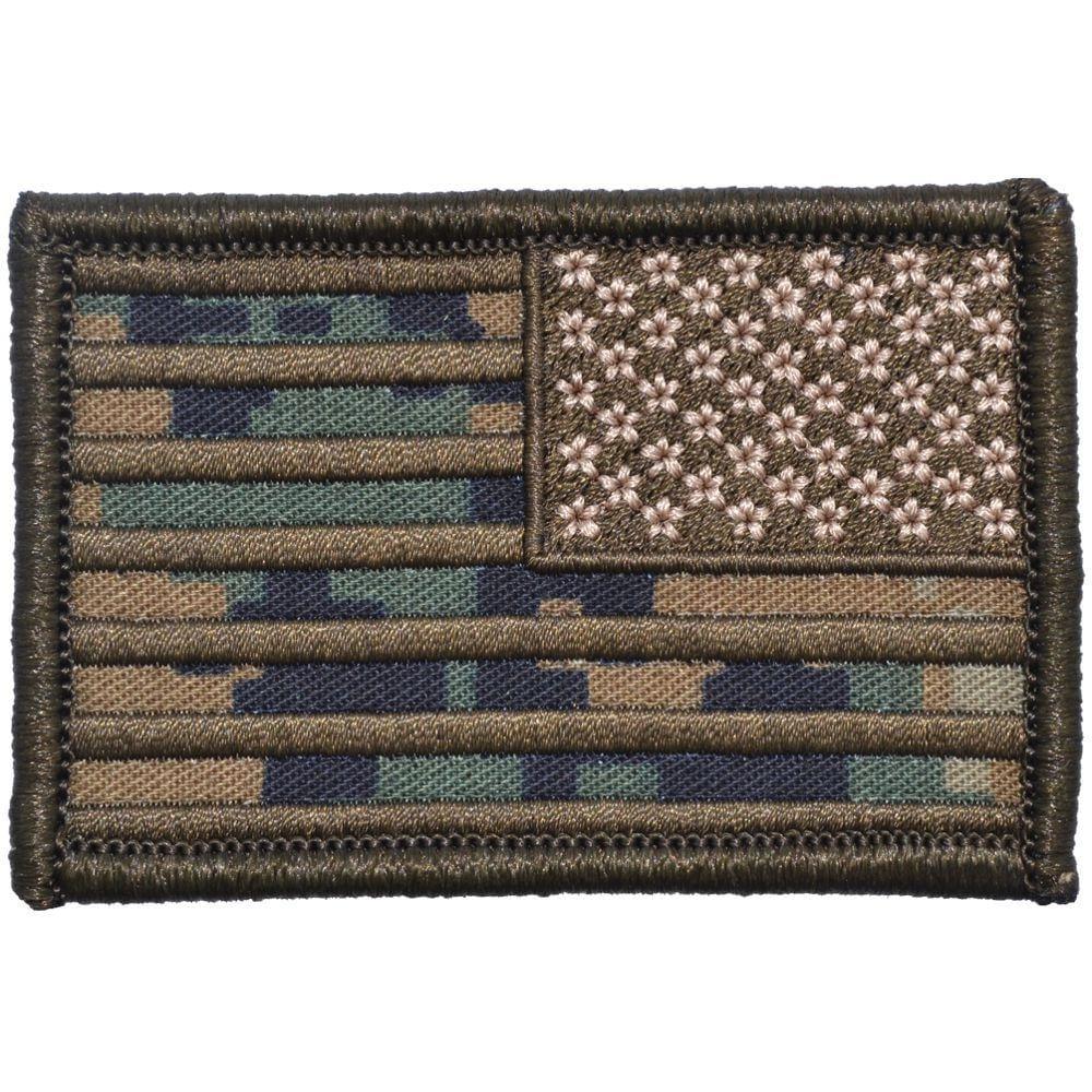 US FLAG 2 X 3 TACTICAL PATCH - MARPAT WOODLAND