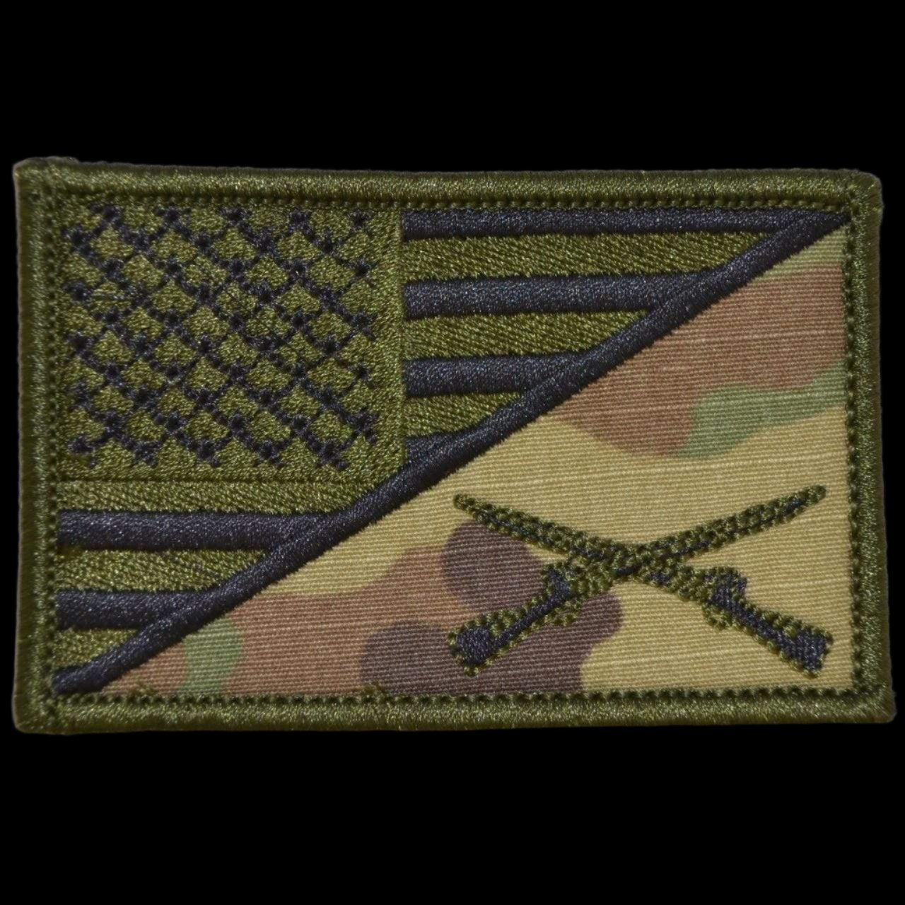 RIFLE CROSS INFANTRY USA FLAG TACTICAL PATCH