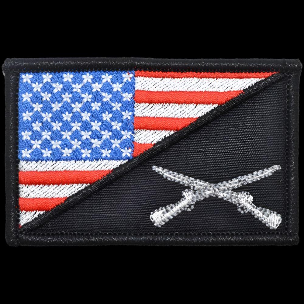 RIFLE CROSS INFANTRY USA FLAG TACTICAL PATCH