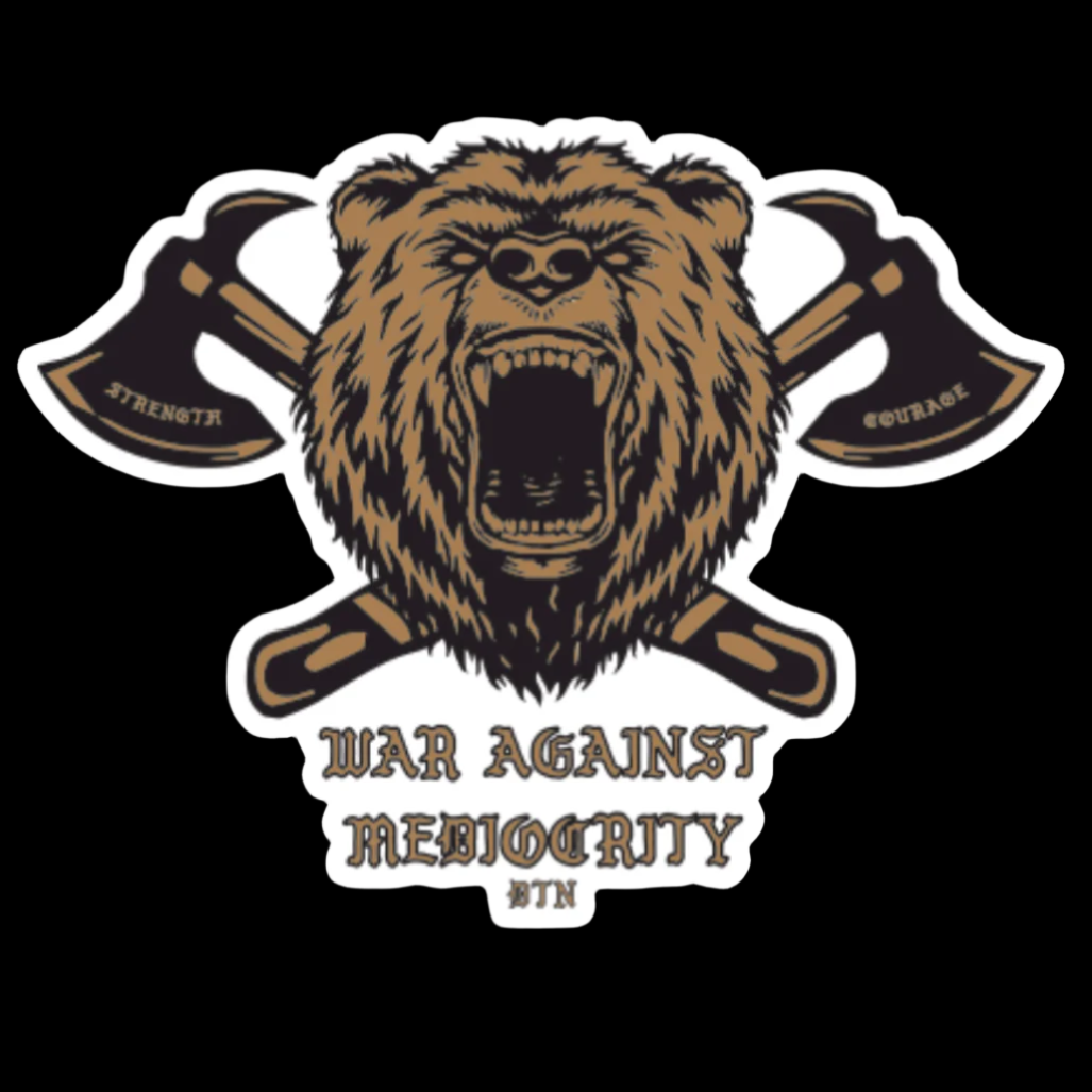 WAR AGAINST MEDIOCRITY STICKER