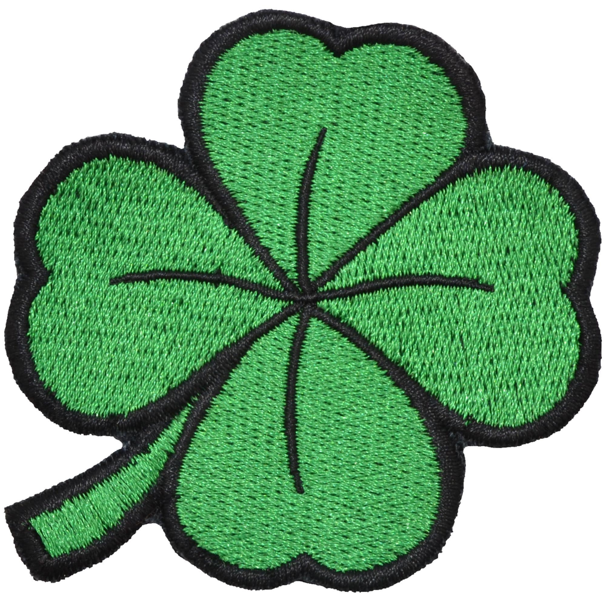 Shamrock Four Leaf Clover Embroidered Cut to Shape - 2.5x2.5 Patch - Luck of the Irish