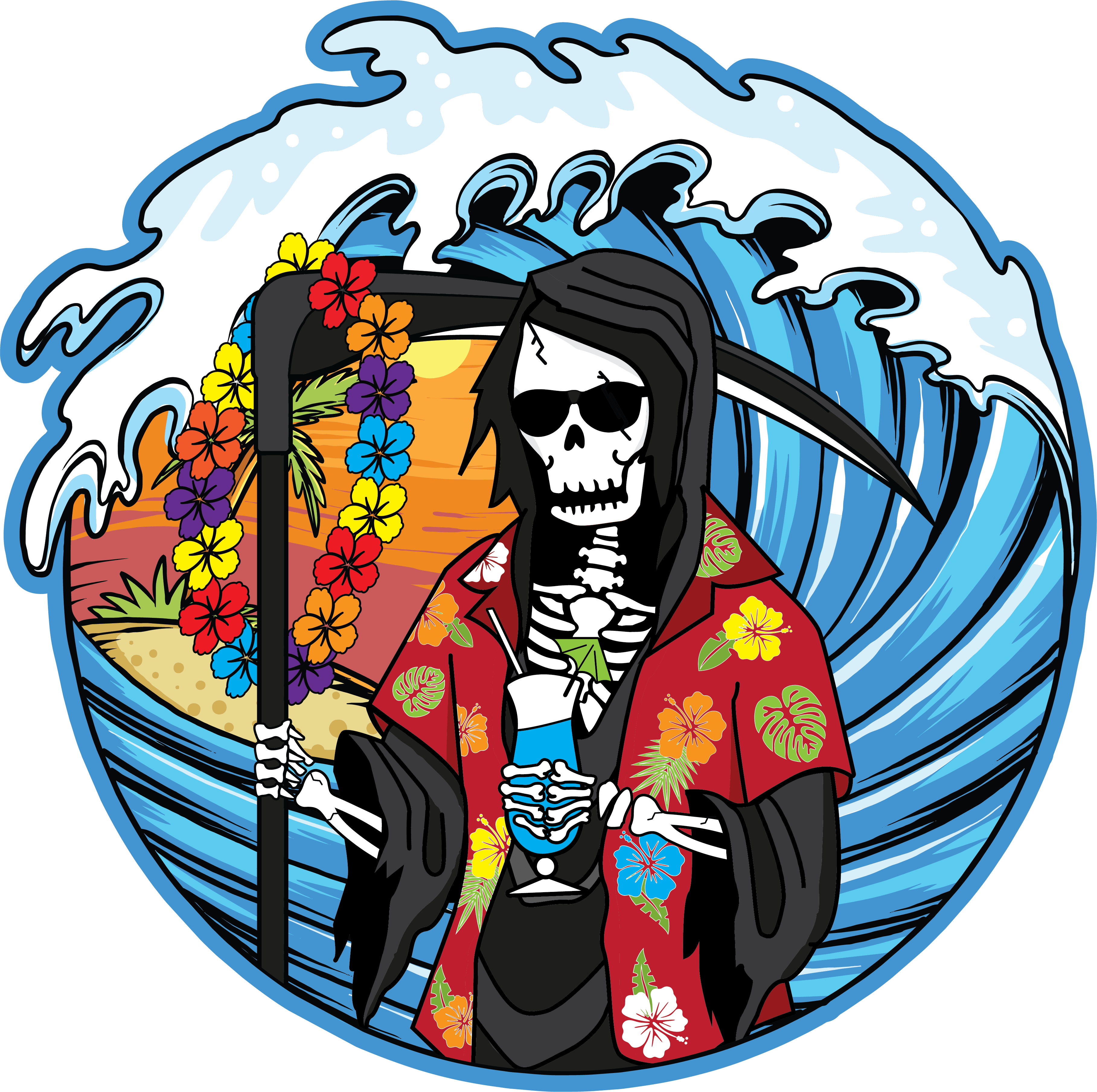 Death's Up - 4 inch Sticker