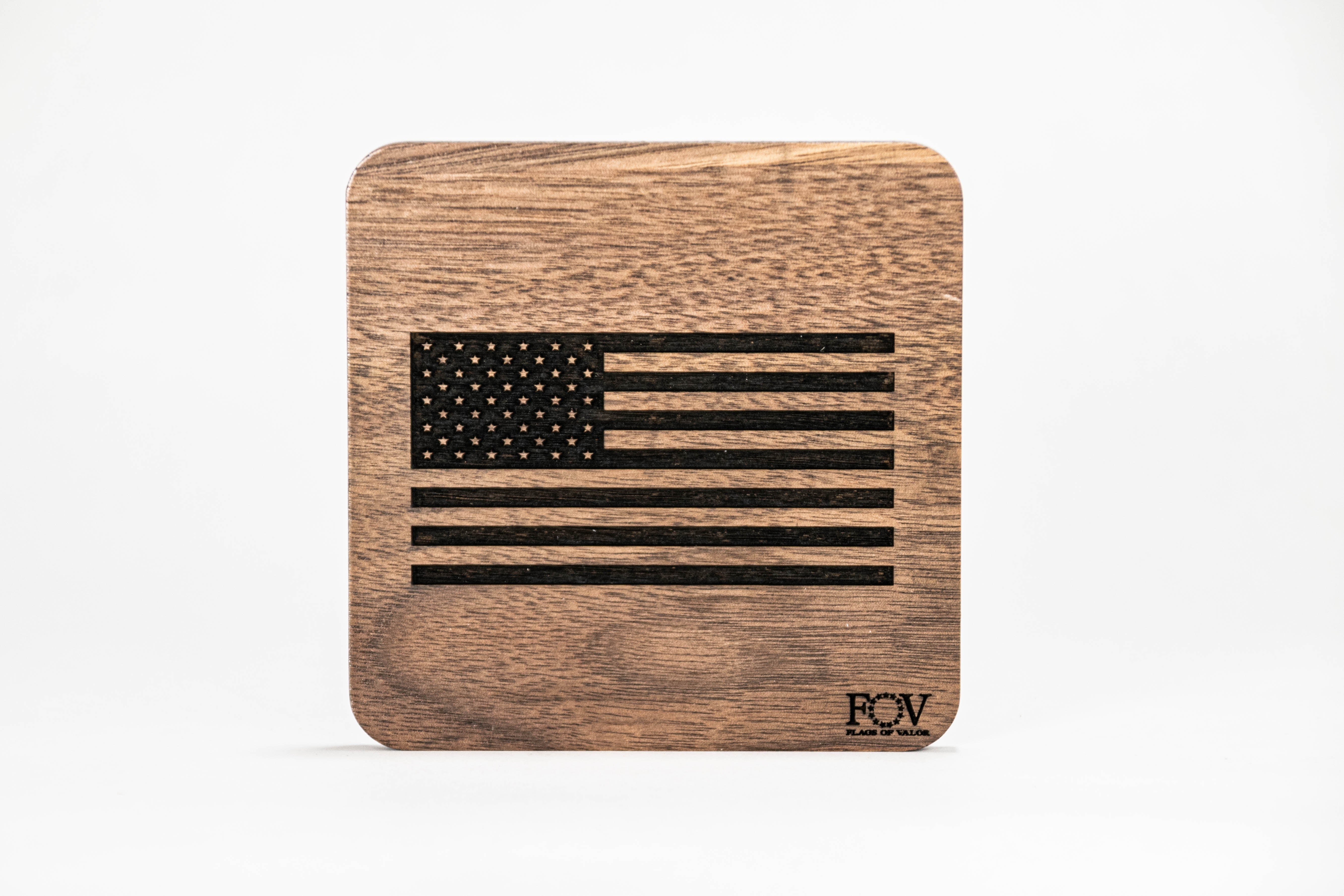 Flags of Valor - Walnut Coasters