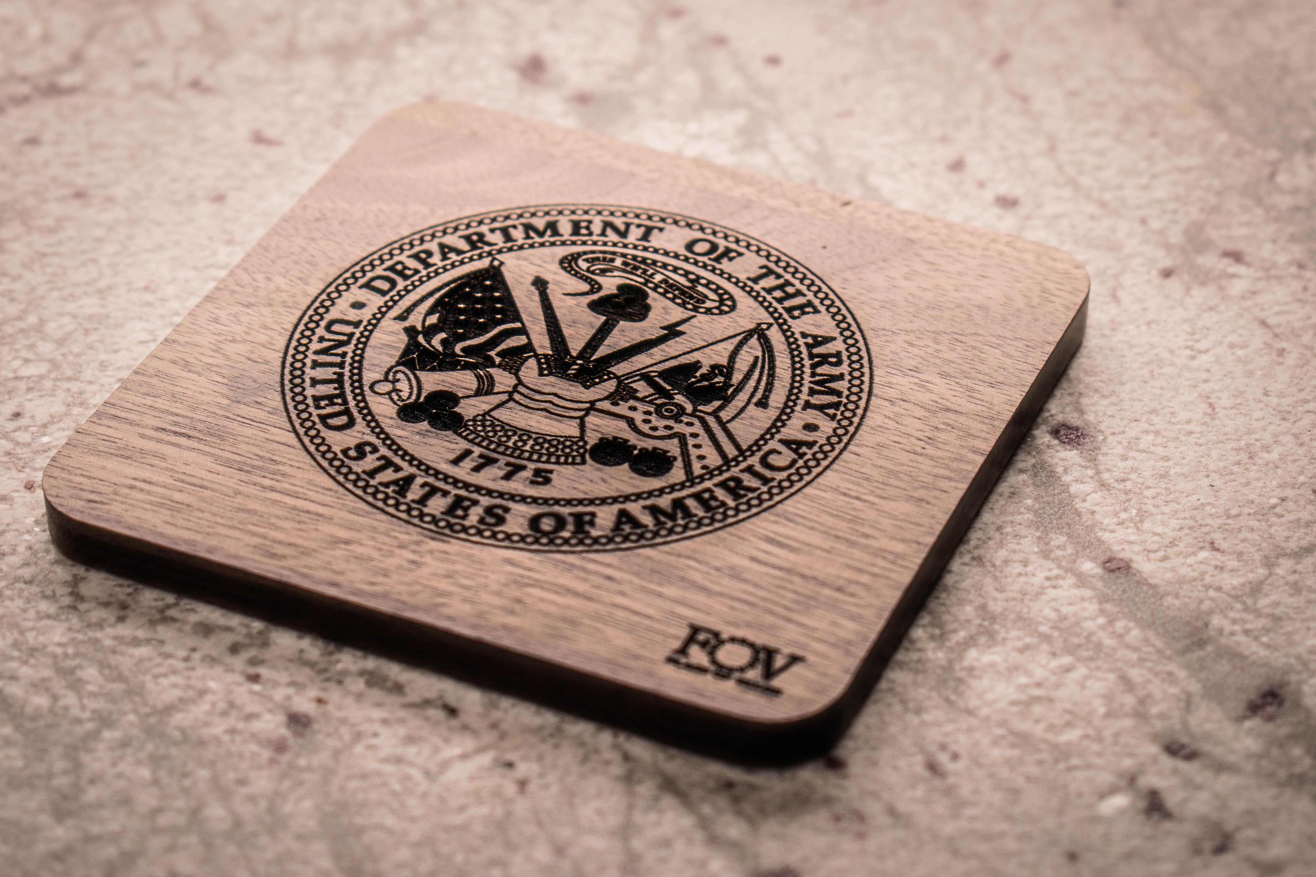 Flags of Valor - Walnut Coasters