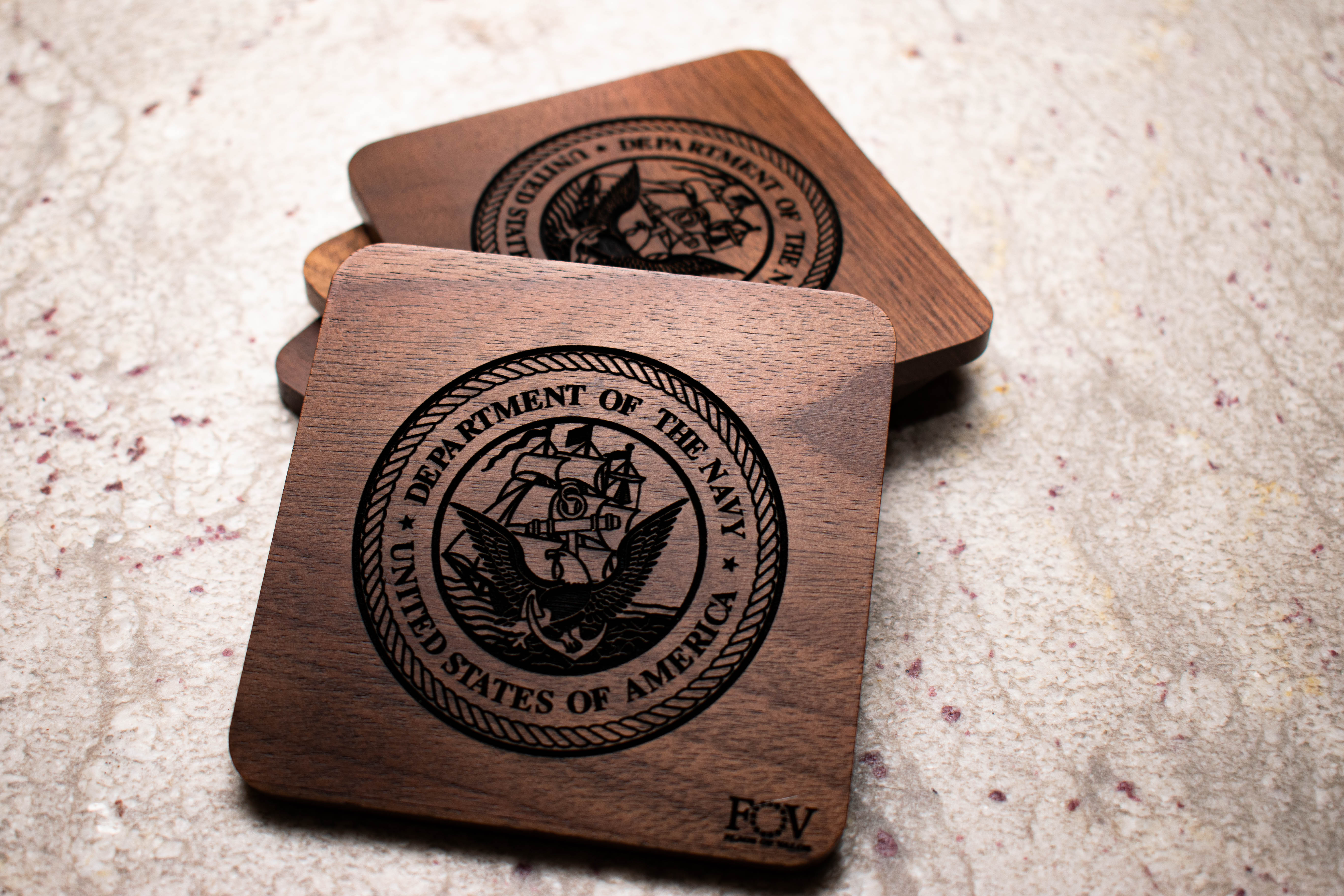 Flags of Valor - Walnut Coasters