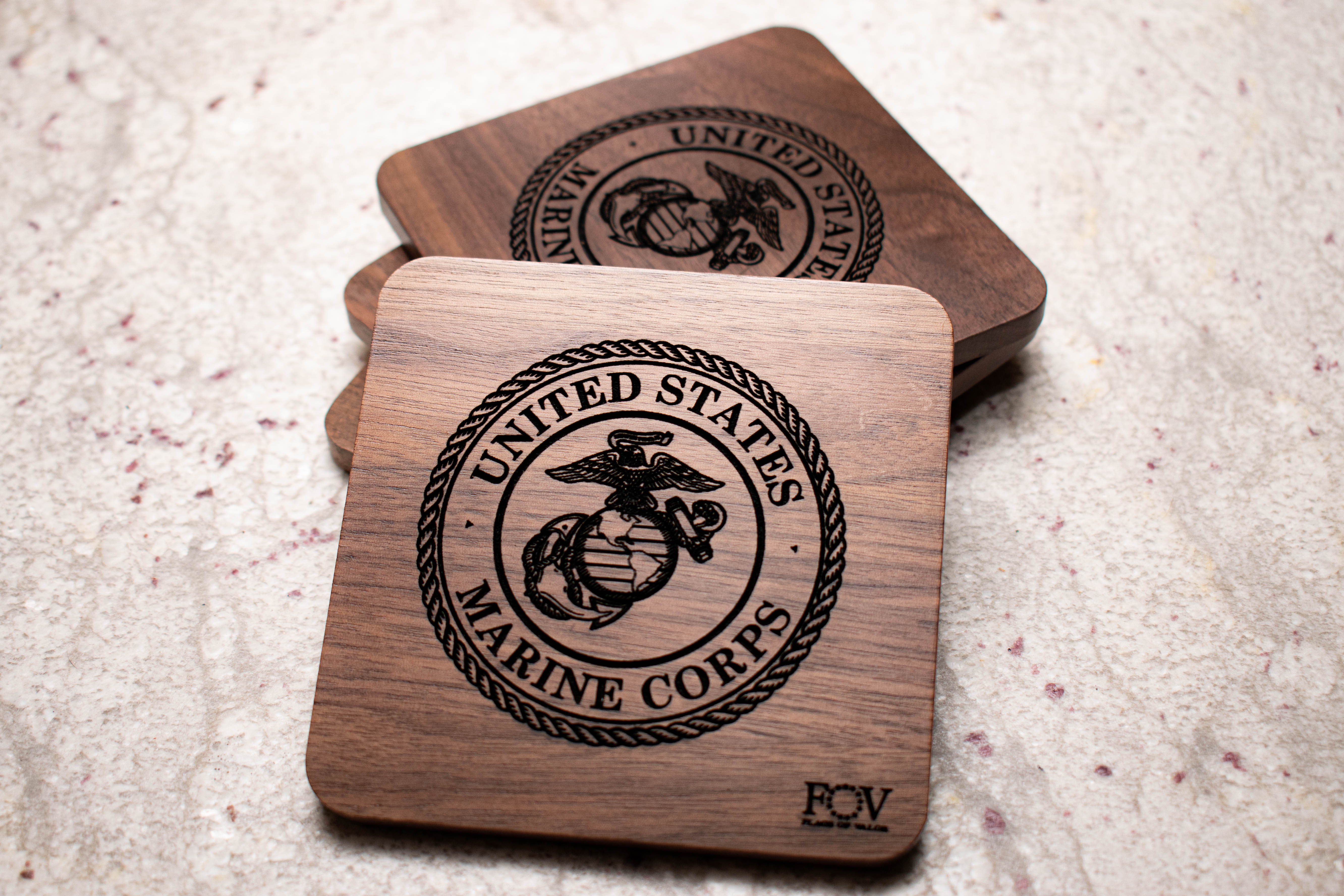 Flags of Valor - Walnut Coasters