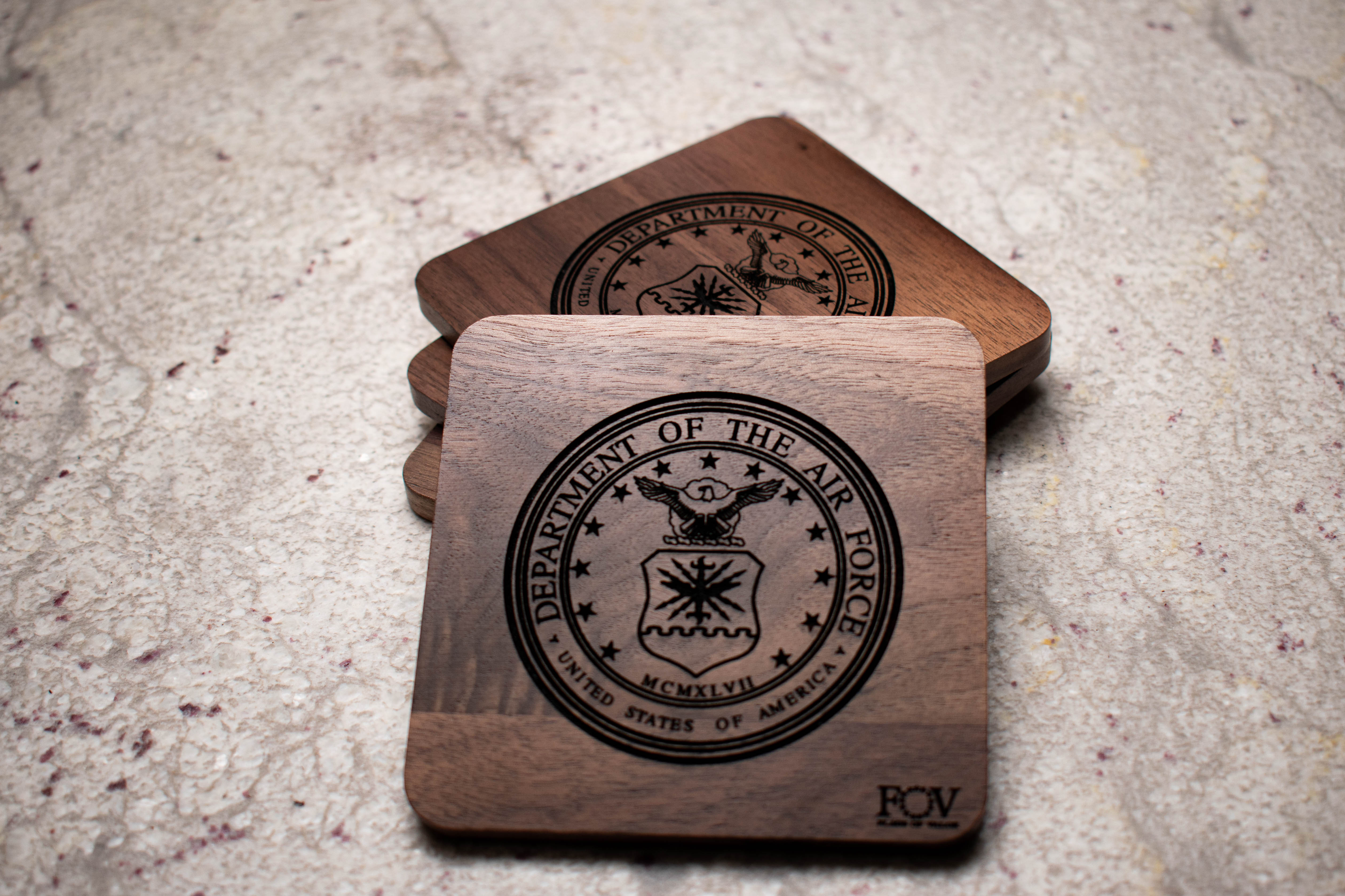 Flags of Valor - Walnut Coasters