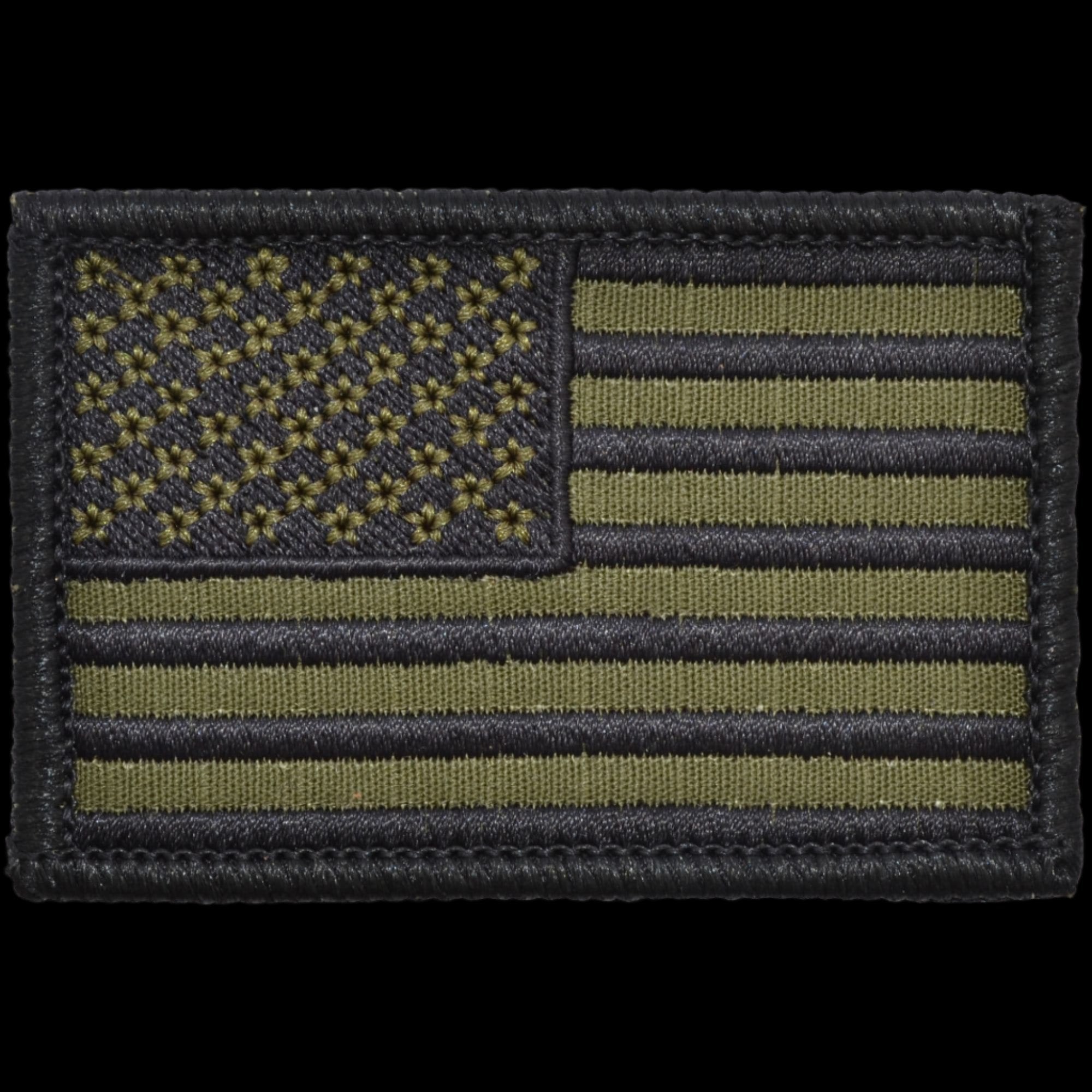 US FLAG 2 X 3 TACTICAL PATCH - OLIVE DRAB W/ BLACK