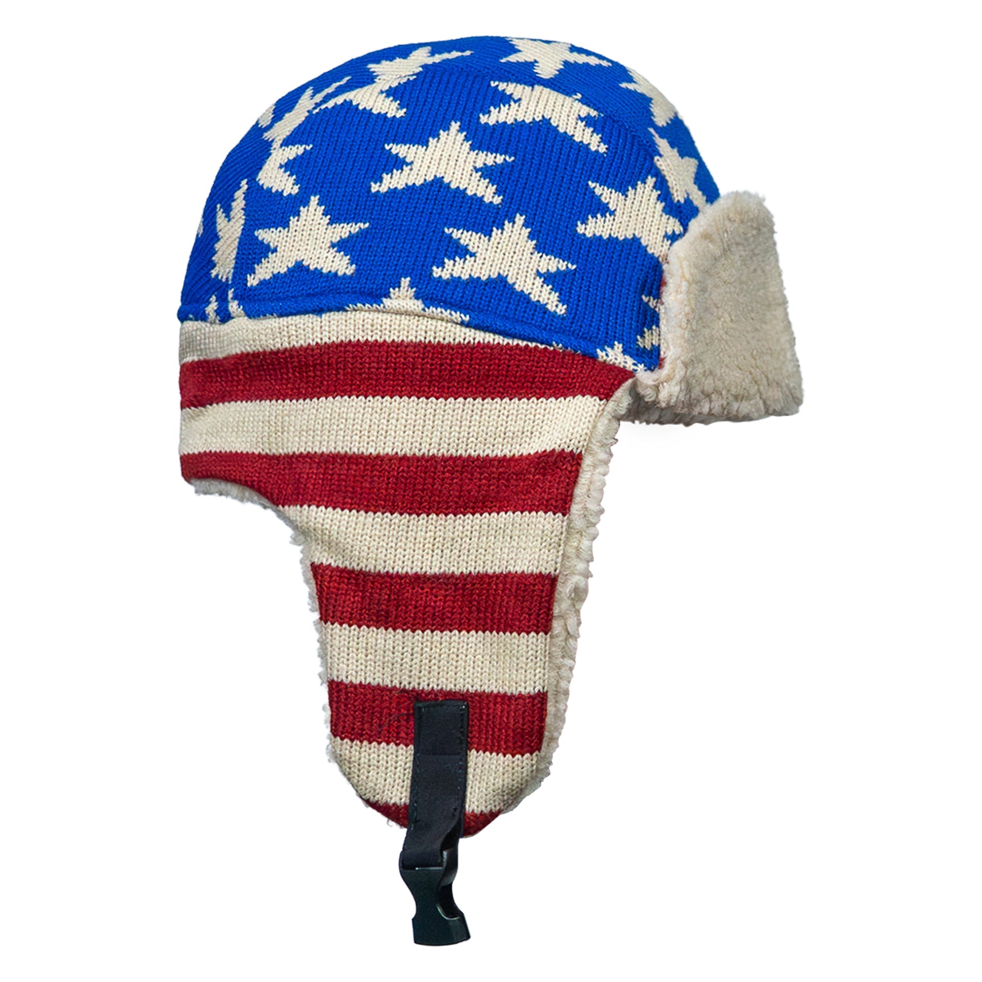 USA Wool Insulated Knitted Trapper Hat