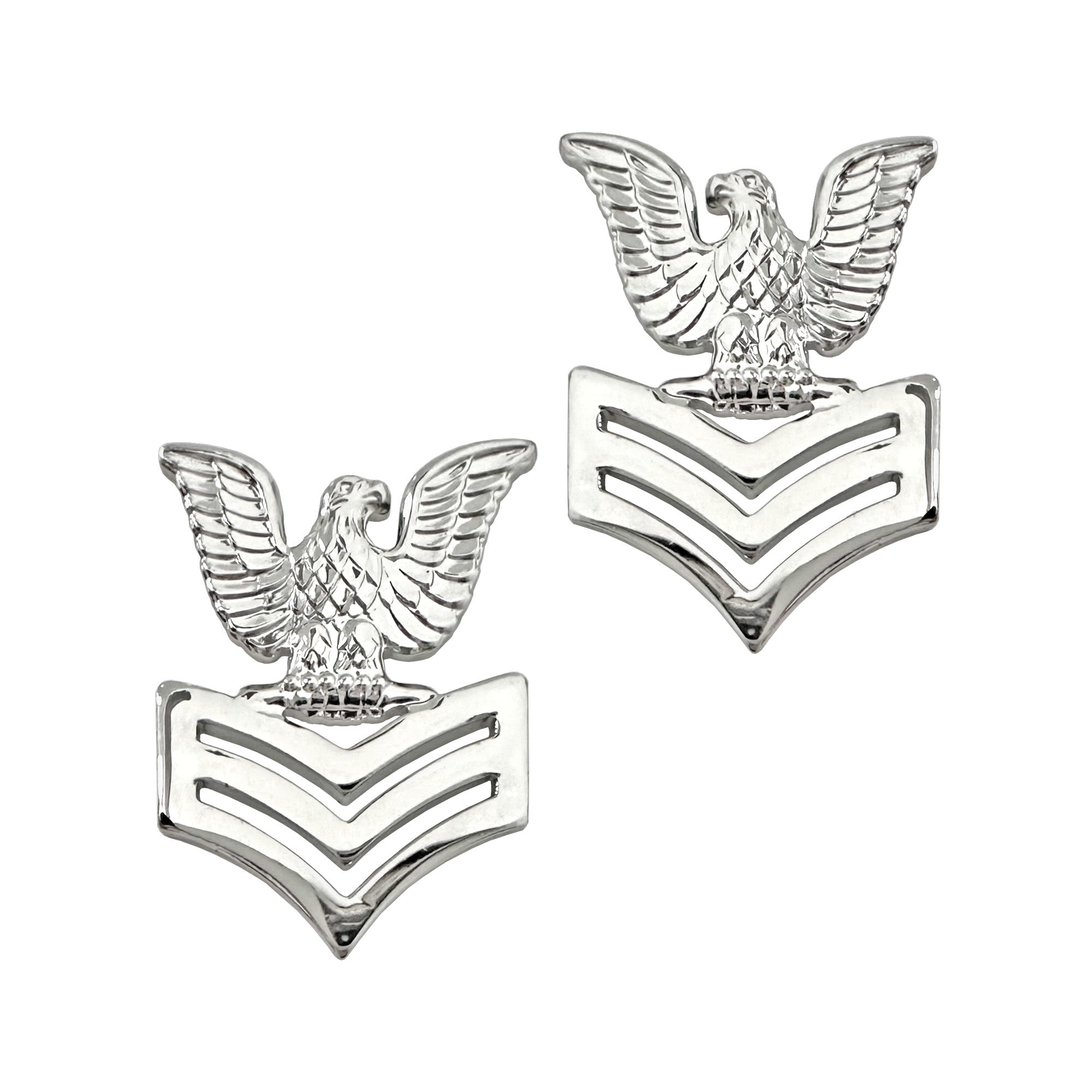 U.S. Navy Petty Officer 1st Class Collar Device (E6) STA-BRITE® Pin-on (PAIR)