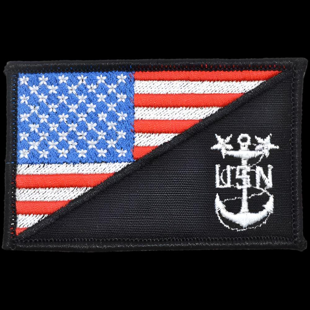 NAVY MCPO MASTER CHIEF PETTY OFFICER USA FLAG TACTICAL PATCH