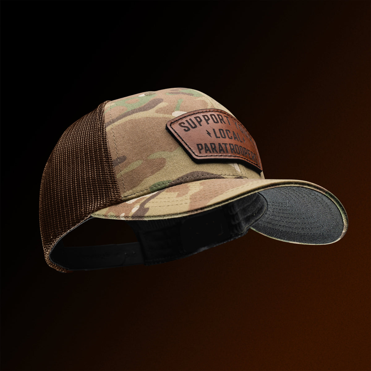 Unterstütze Lokale Fallschirmjäger Leder Patch Taktische Snapback