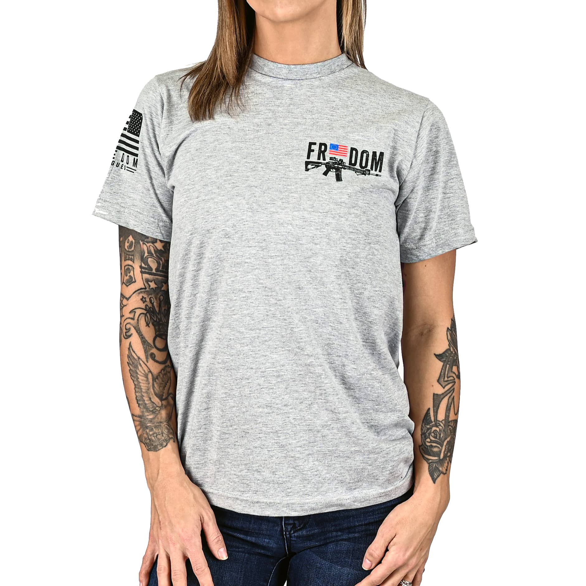 Women's Freedom Stick Patriotic 2A Boyfriend Fit T-Shirt