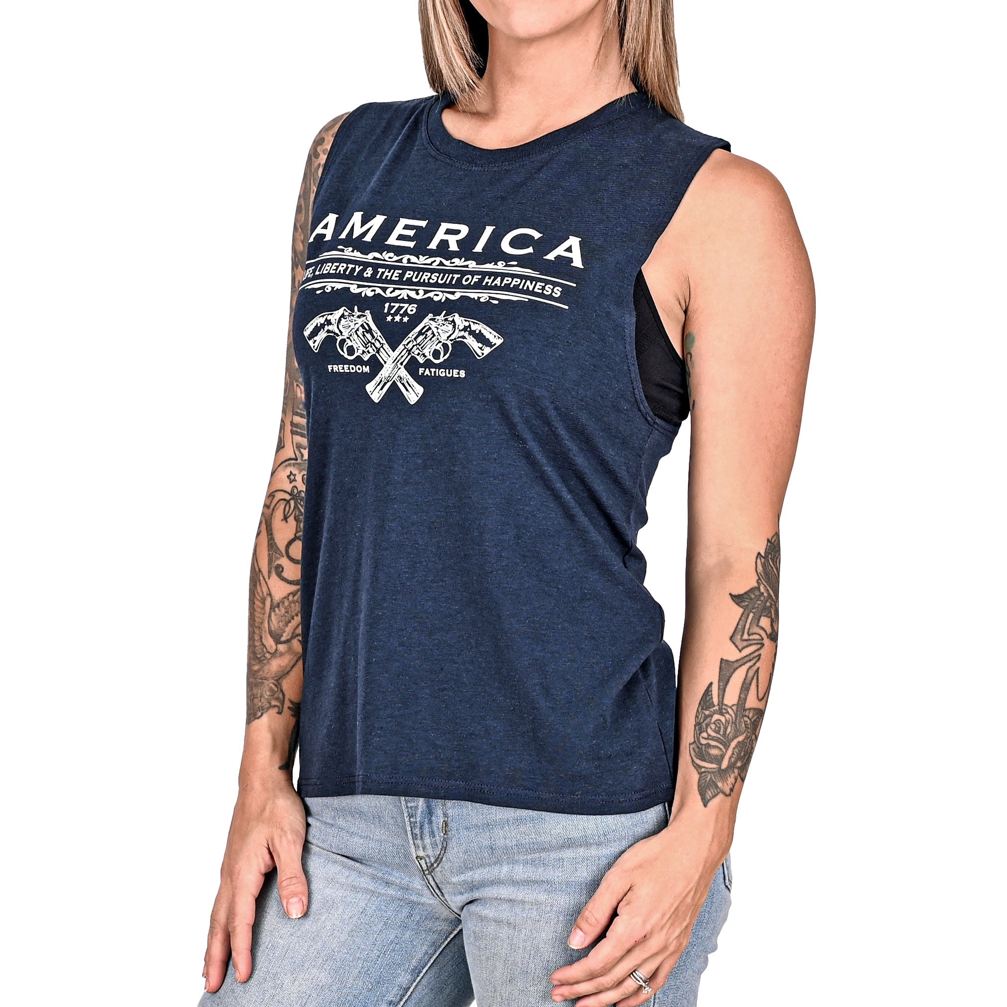 Women's Unalienable Rights Muscle Tank - Midnight Navy