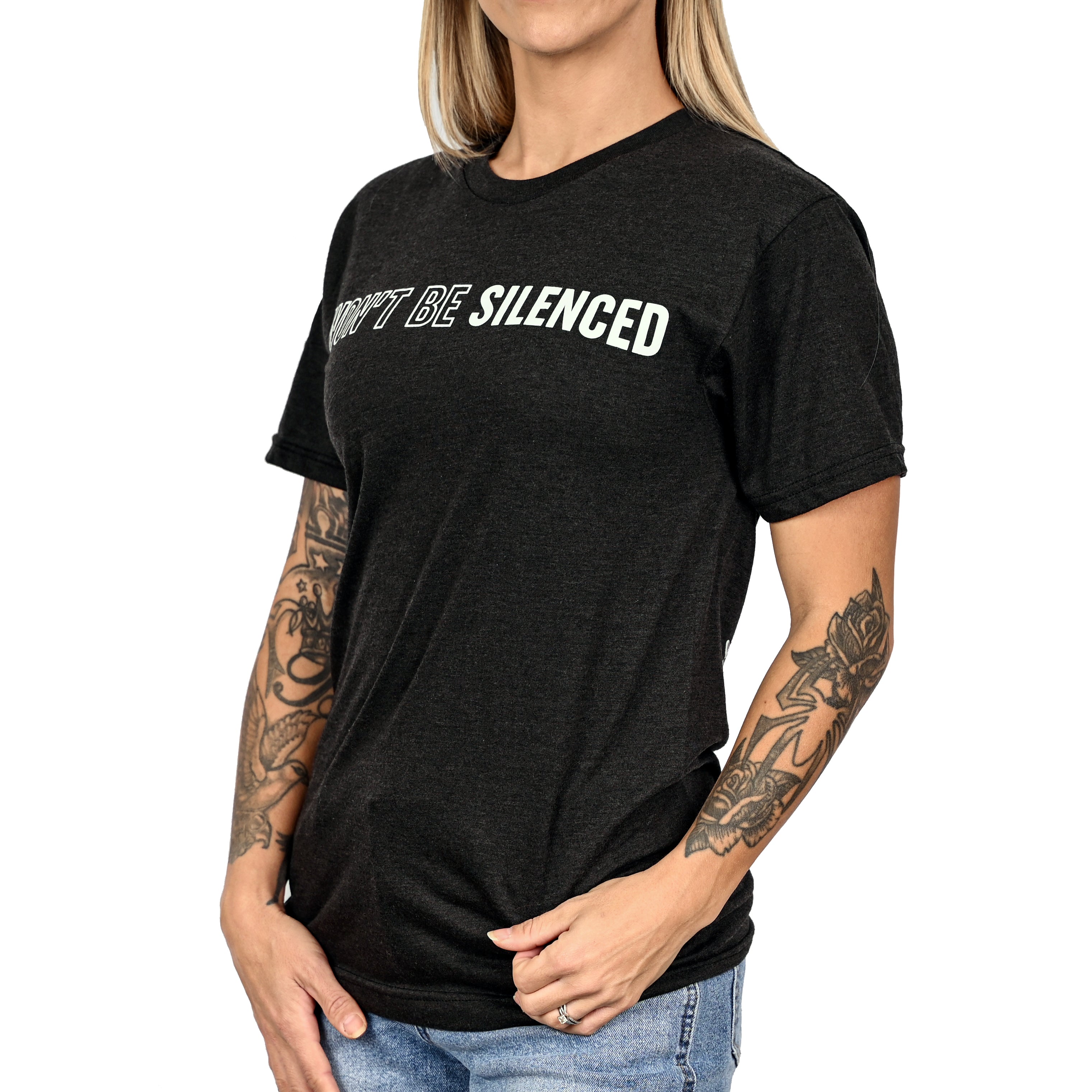 Women's Won't Be Silenced First Amendment Patriotic Tshirt (Boyfriend Fit)