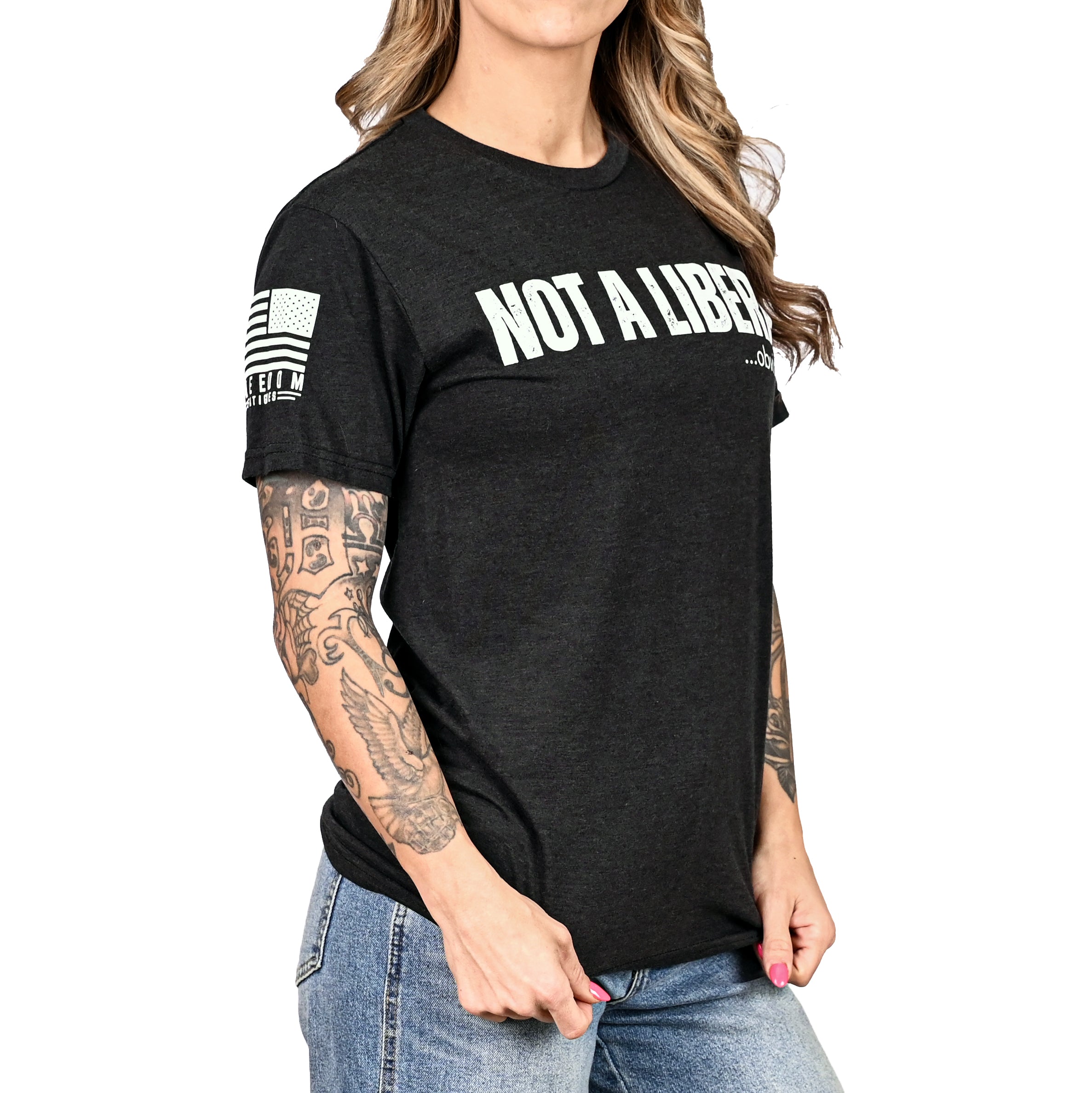Women's Not A Liberal (Obviously) Patriotic Boyfriend Fit Tshirt