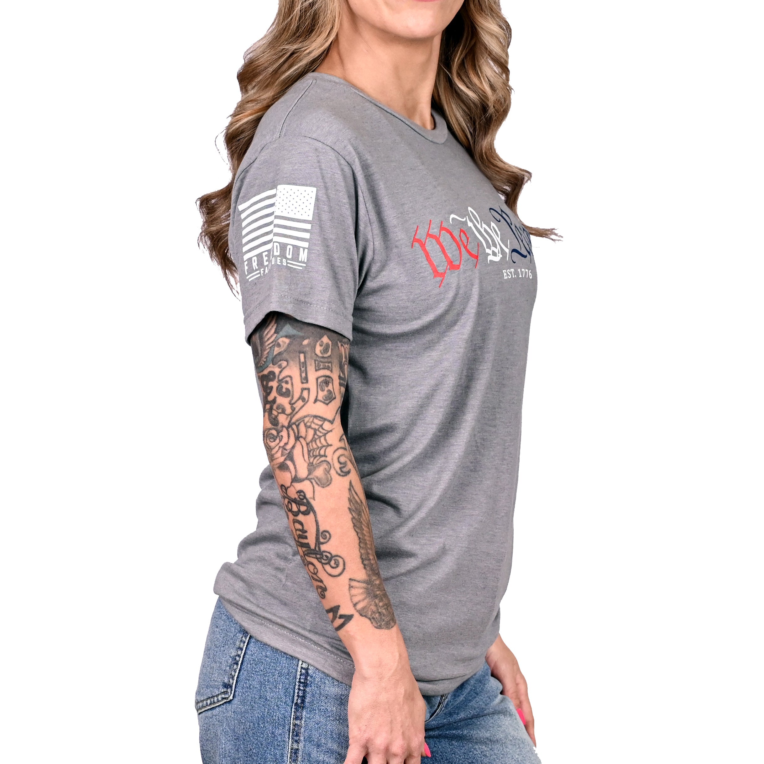 Women's We The People in Red White & Blue Boyfriend Fit Patriotic Tshirt