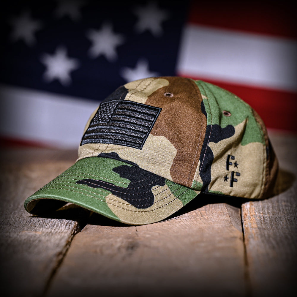 Tactical Operator Cap Tactical Operator Mesh Cap With USA Flag Patch - Adjustable Military Style Baseball Hat, Camo Design USA Flag Patch Cap - Foto 5