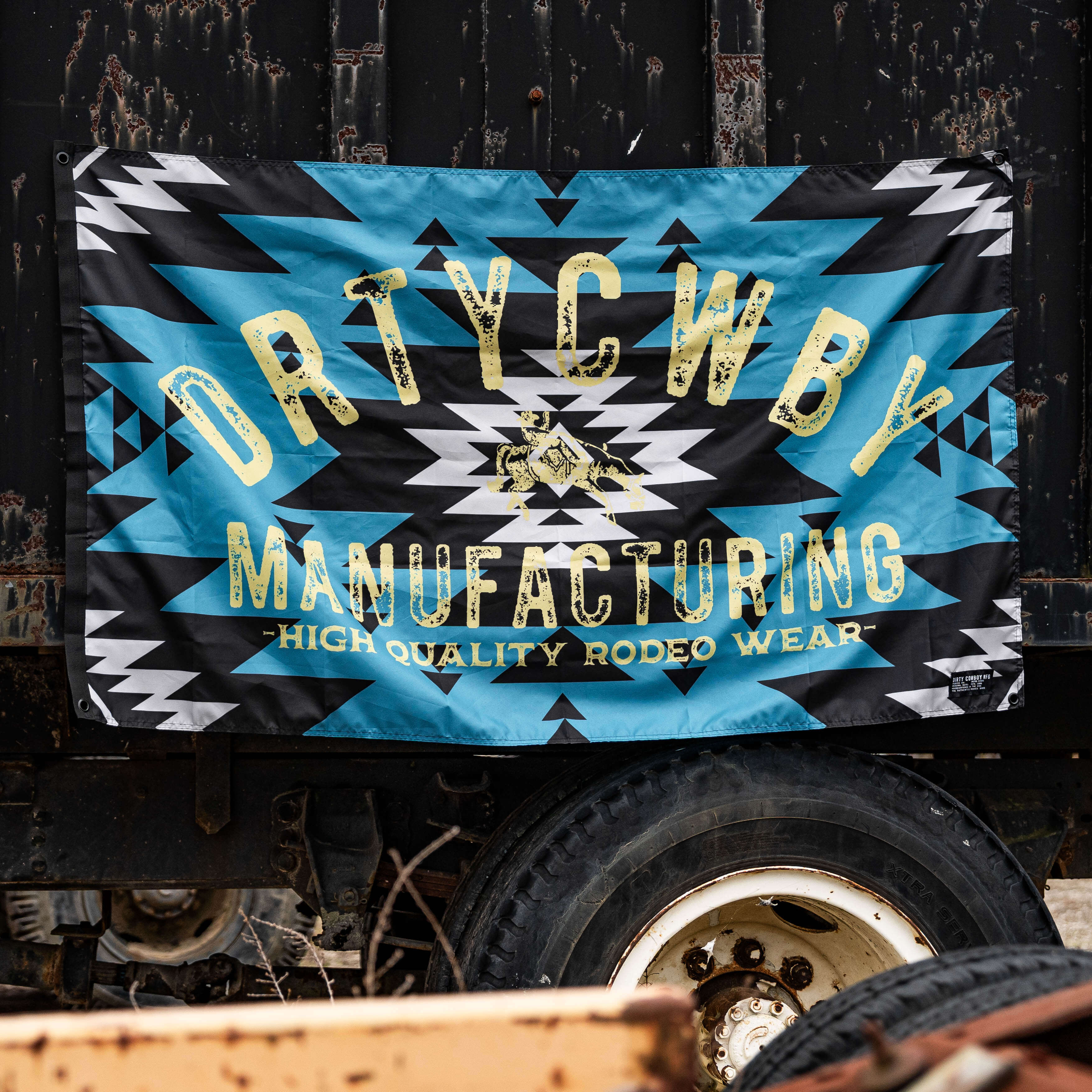 Dirty Cowboy Branded Aztec Flag