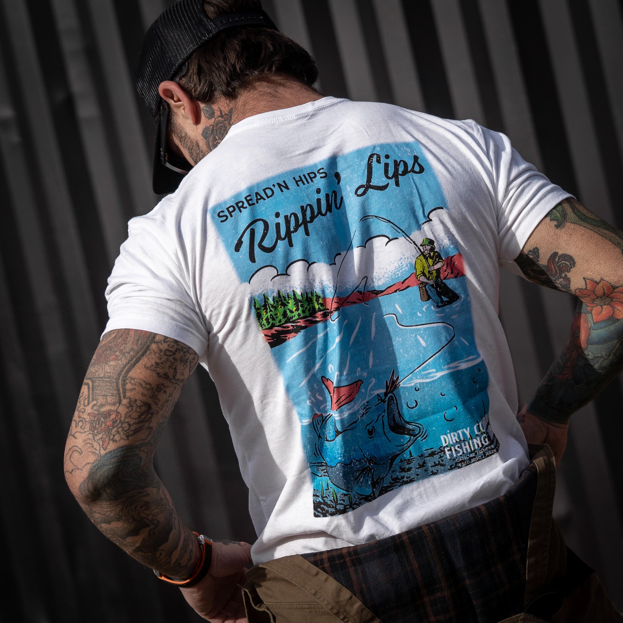 Spread'n Hips, Rippin' Lips Fishing Club Men's T-Shirt