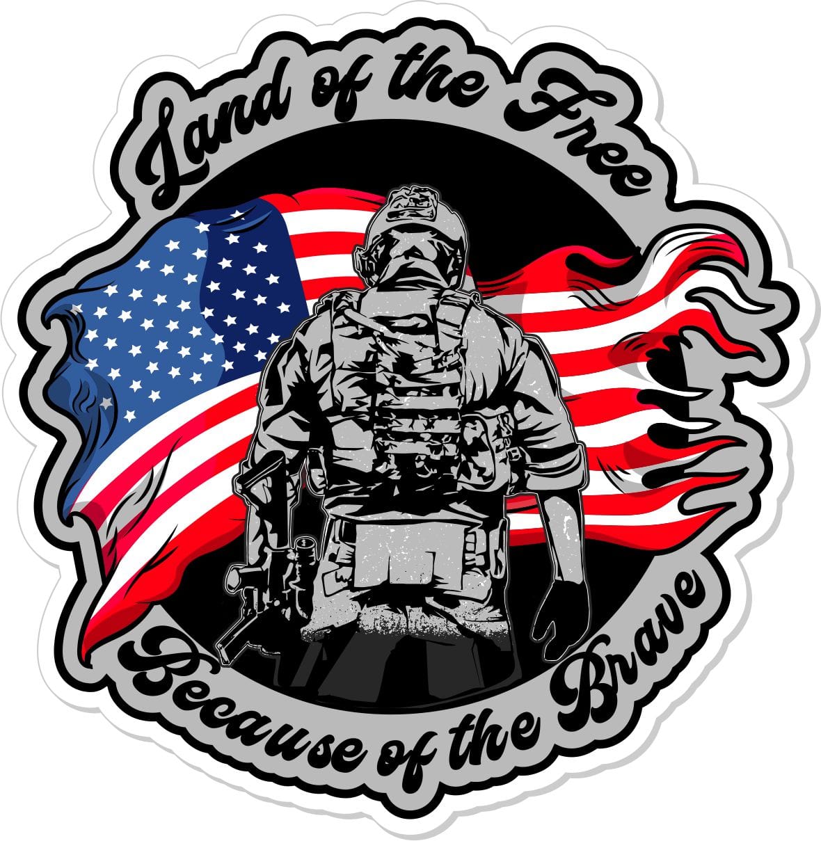 Because of the Brave - 4" Sticker