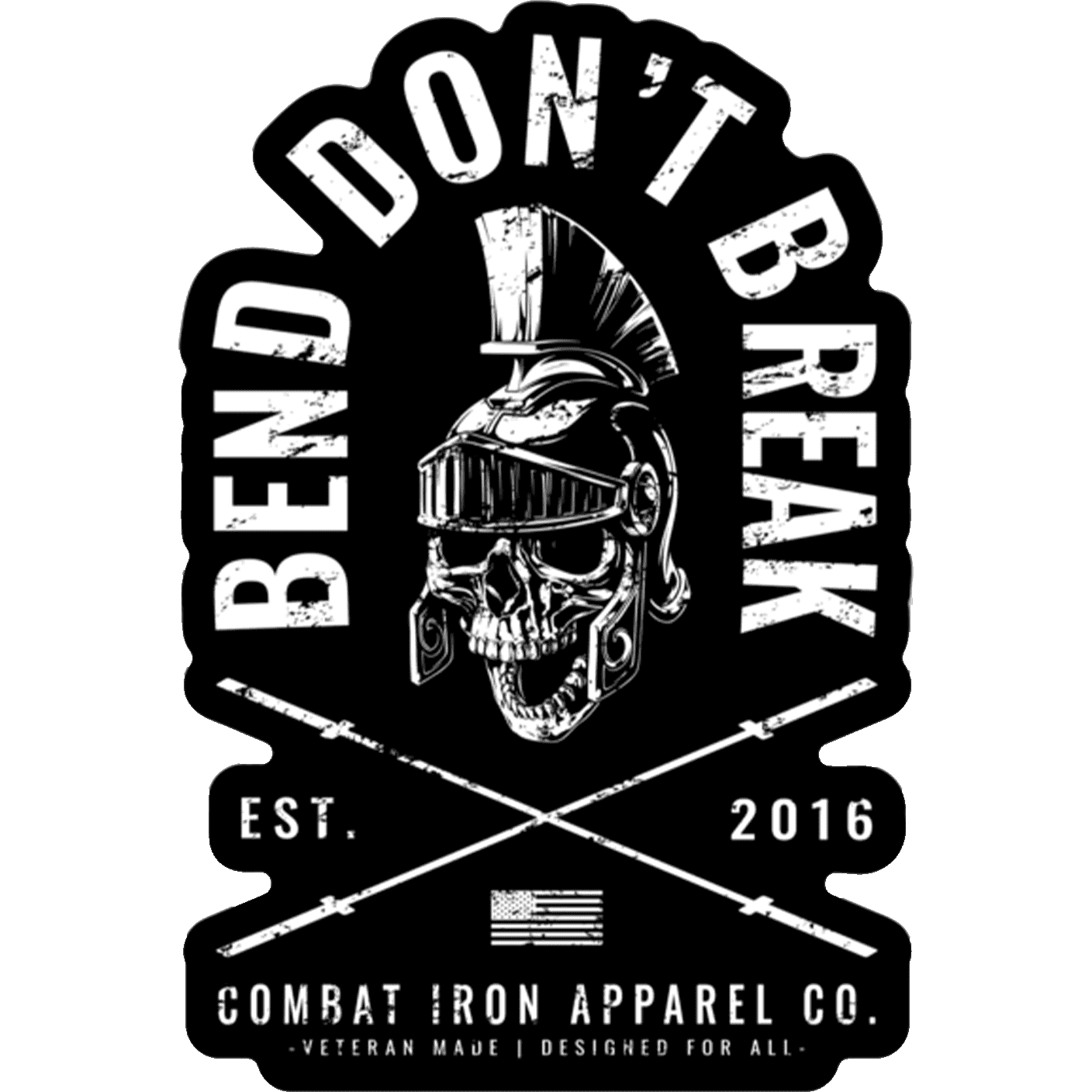 BEND DON'T BREAK SKULL DECAL