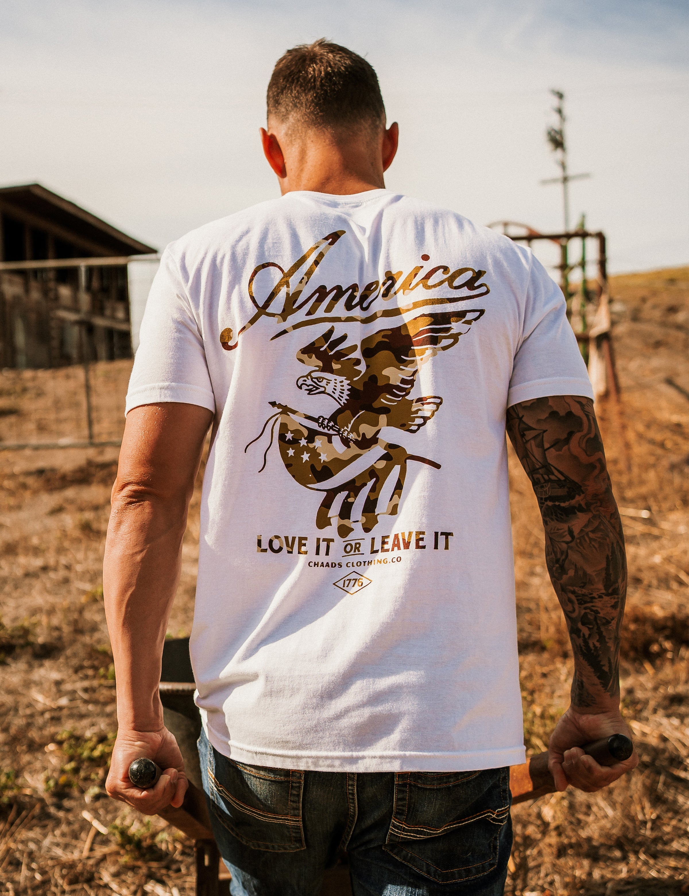Love It or Leave It Camo T-Shirt – White | The Brave Ones