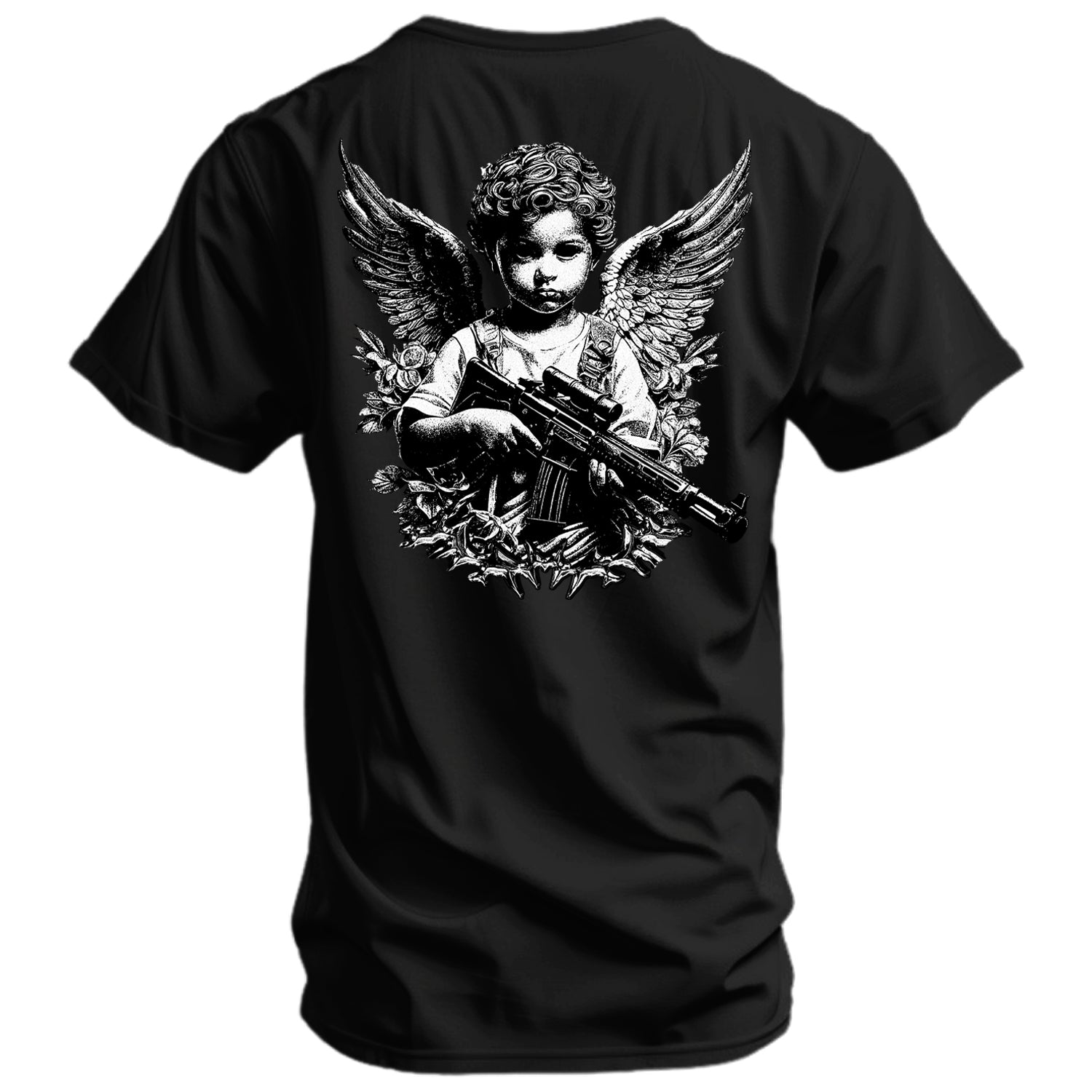 Das Herren-T-Shirt "Bewaffneter Schutzengel"