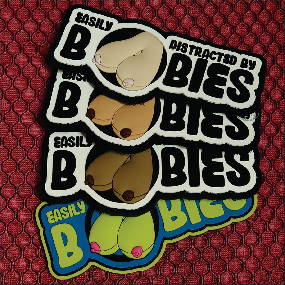 "Fun Size Boobs" - Easily Distracted By Boobies (Uncensored) - 4 inch PVC Patch -