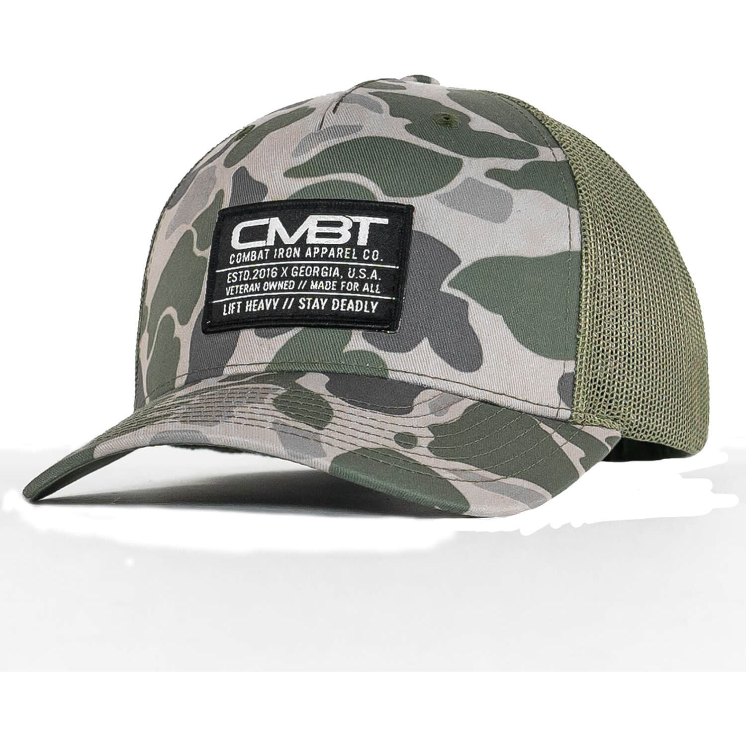 CMBT Standard Black Woven Patch Mid-Profile Mesh Snapback Hat