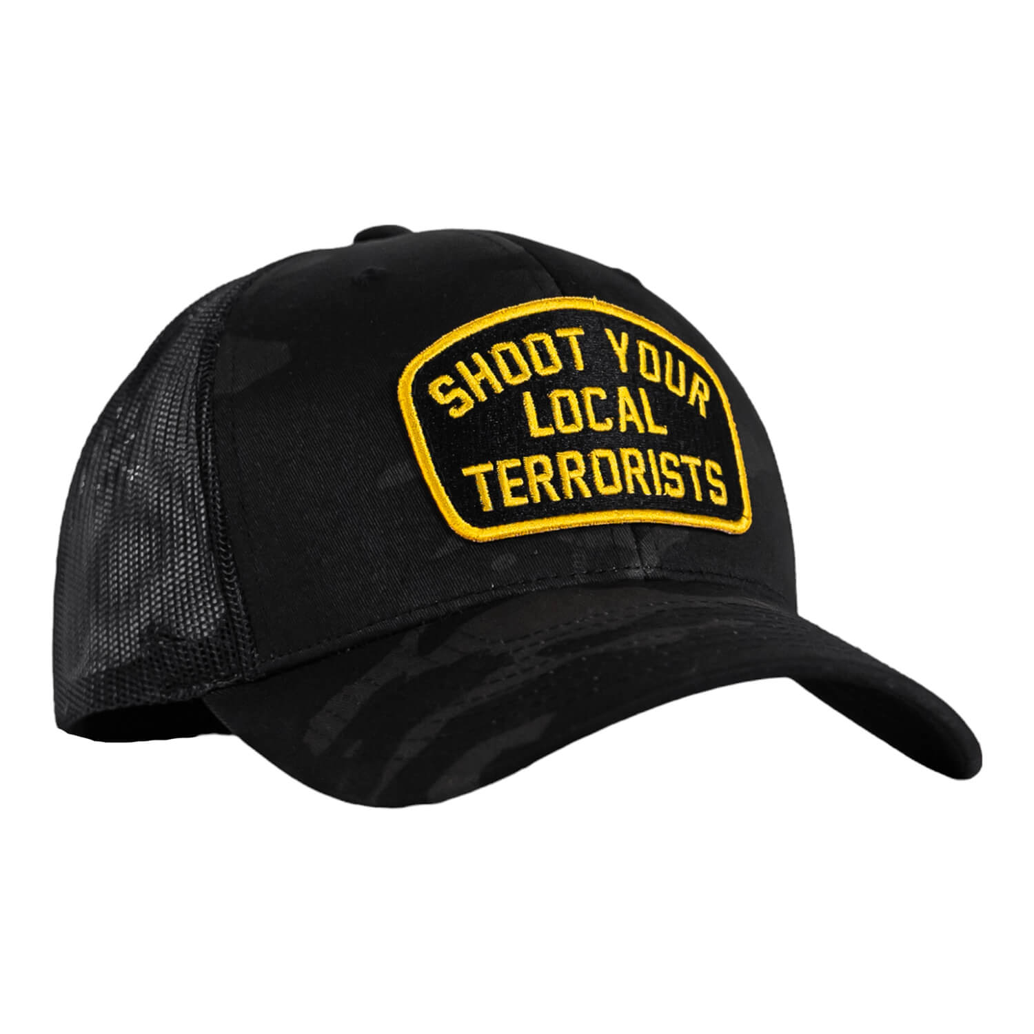 SHOOT YOUR LOCAL TERRORISTS PATCH MESH SNAPBACK Hat