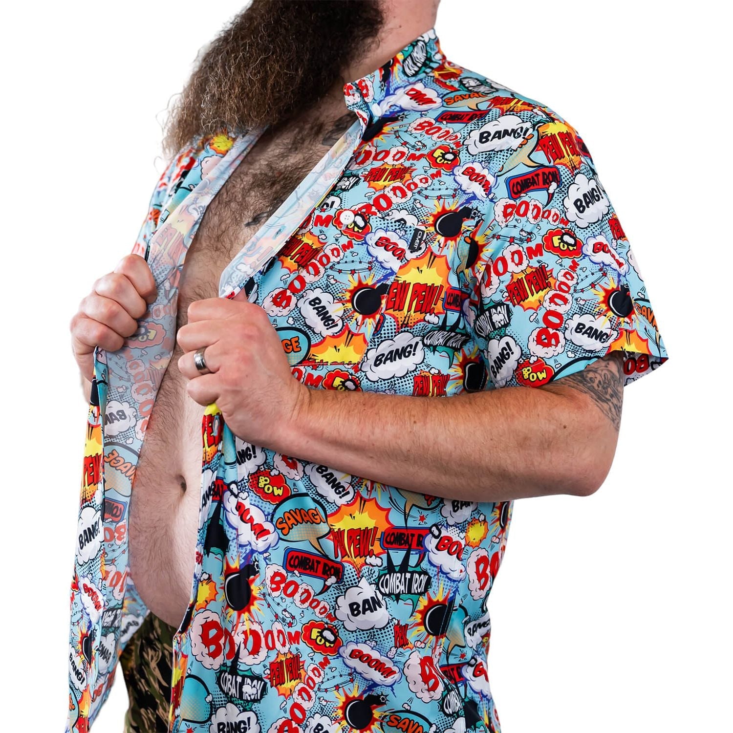 Men's Flexable Short Sleeve Button Up
