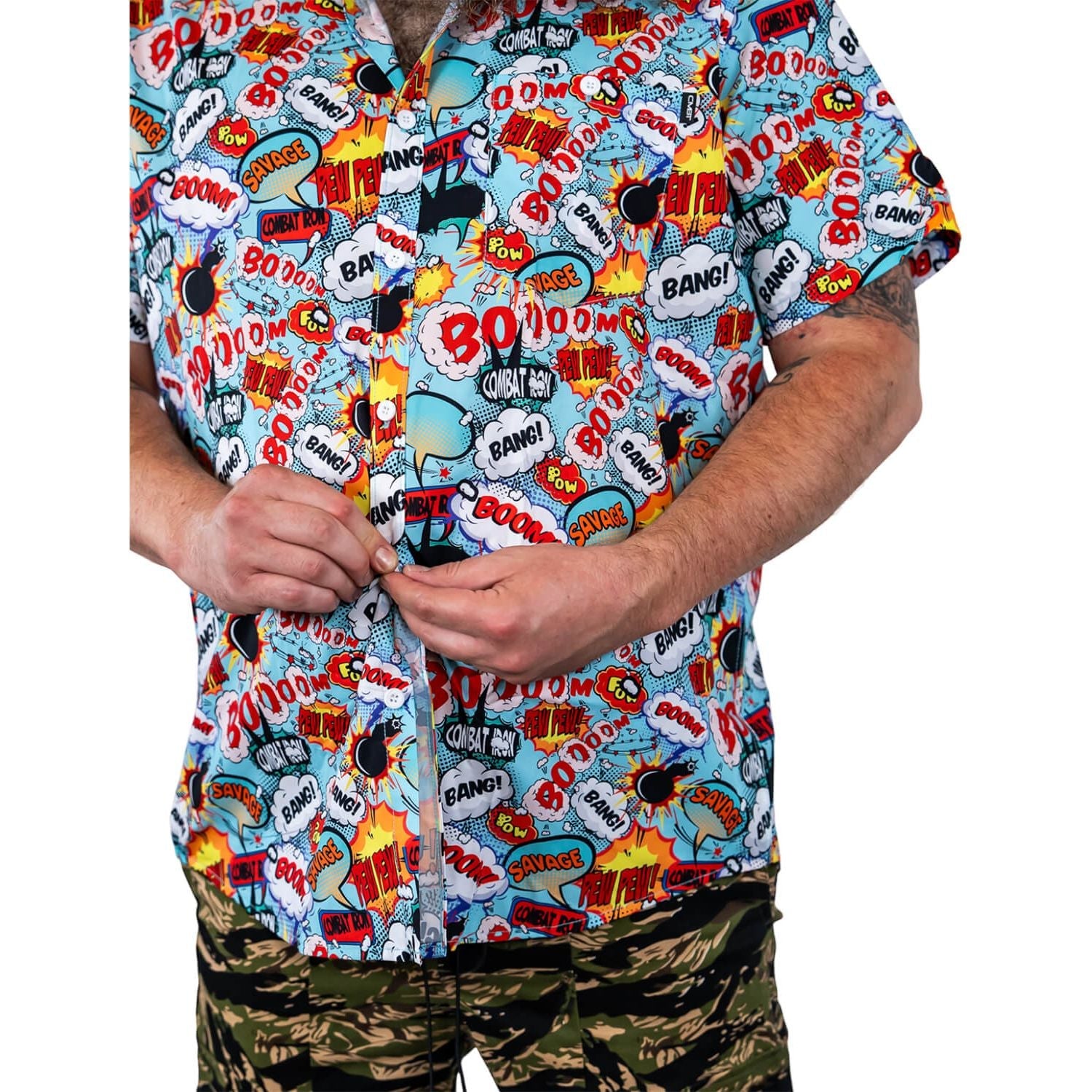Men's Flexable Short Sleeve Button Up