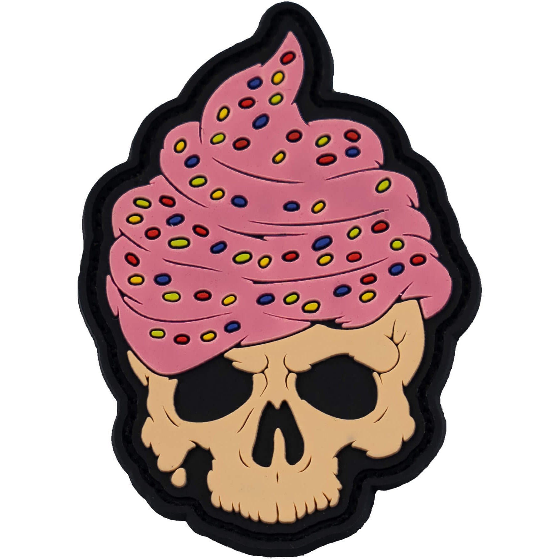 Skull Cupcake PVC Velcro Patch