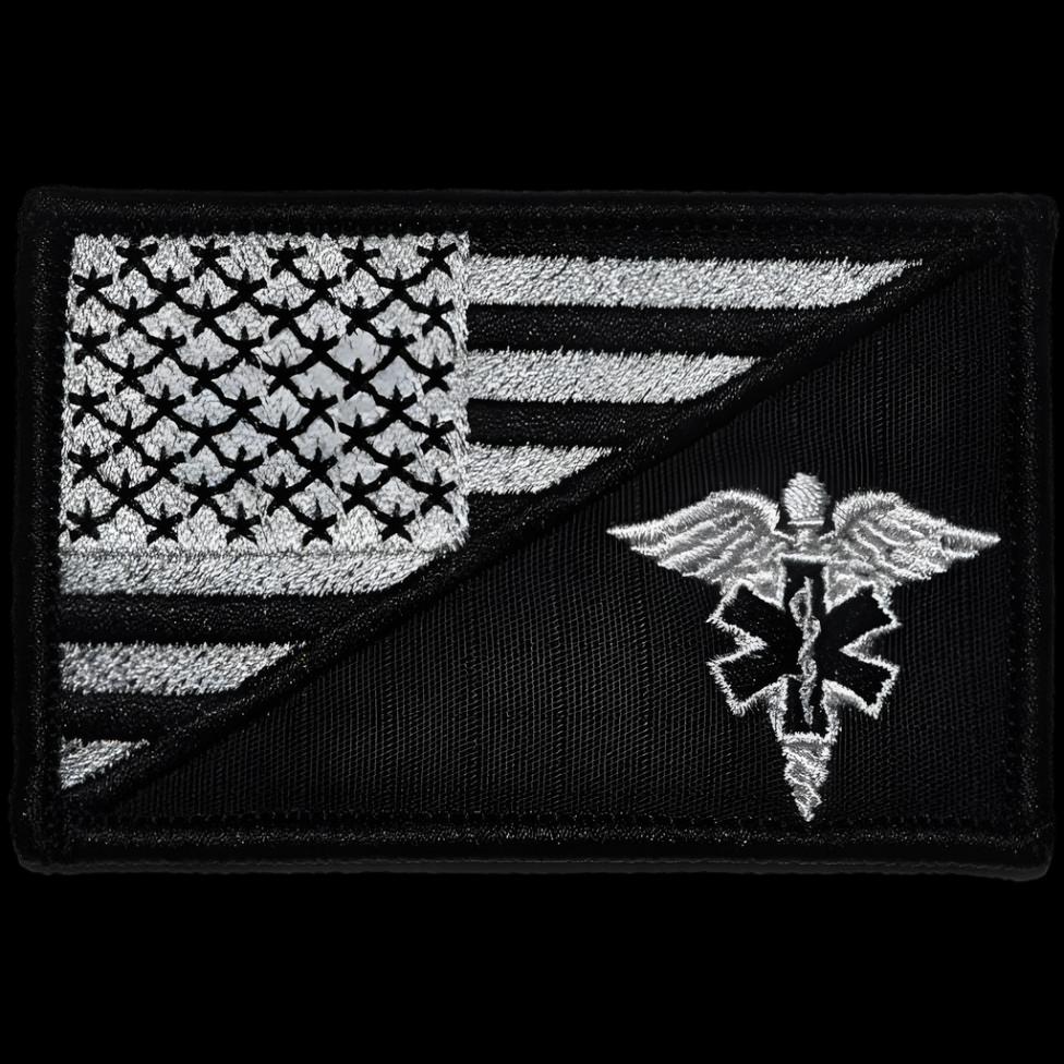 EMT CADUCEUS STAR OF LIFE USA FLAG TACTICAL PATCH