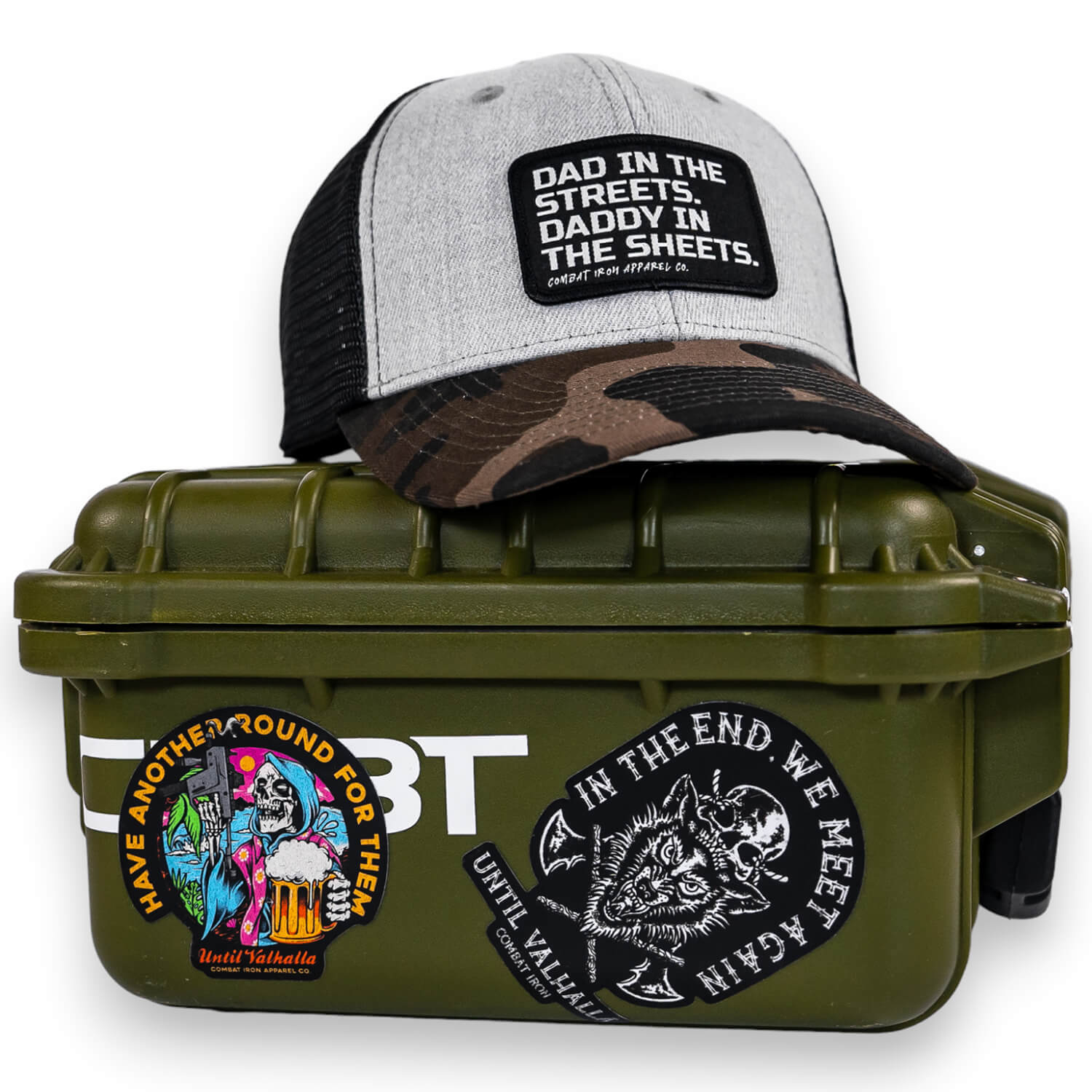 Dad In The Streets. Daddy In The Sheets. Black Patch Snapback Cap