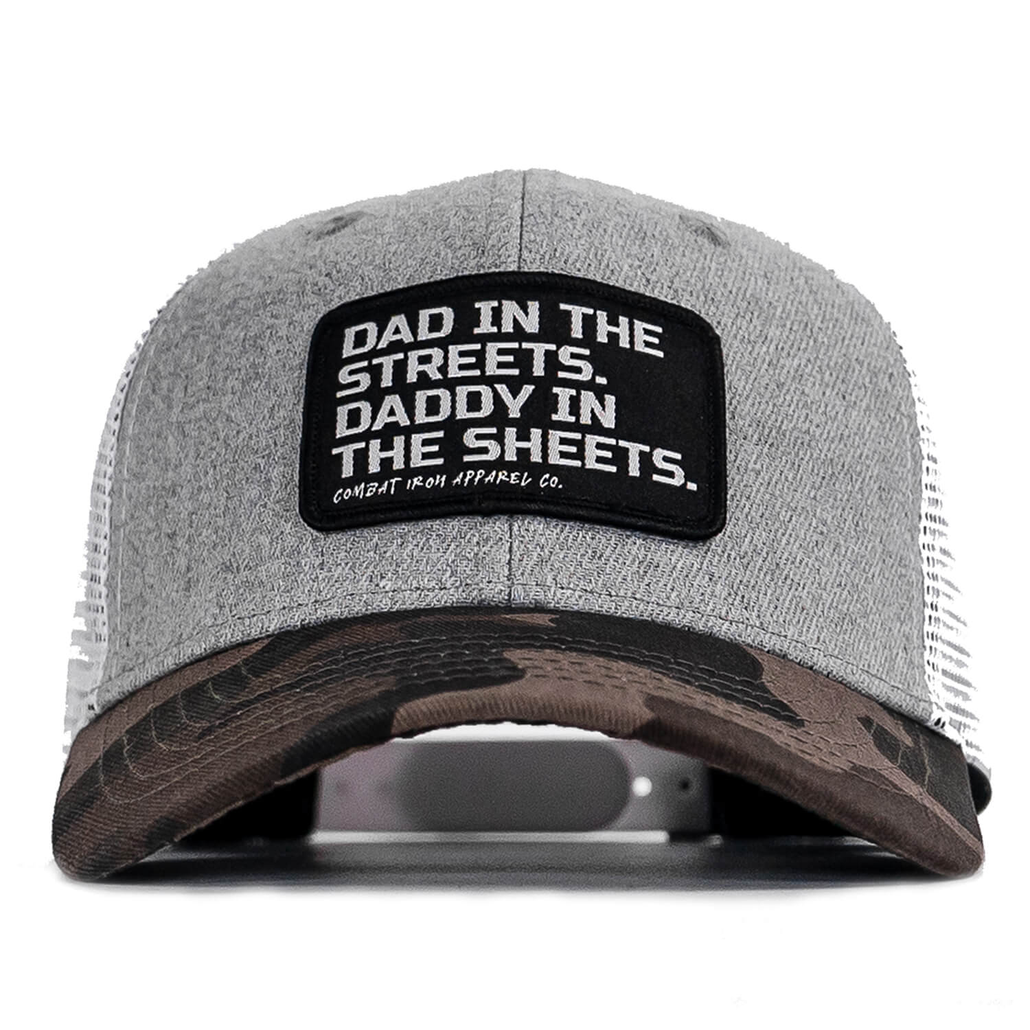 DAD IN THE STREETS. DADDY IN THE SHEETS. BLACK PATCH SNAPBACK HAT