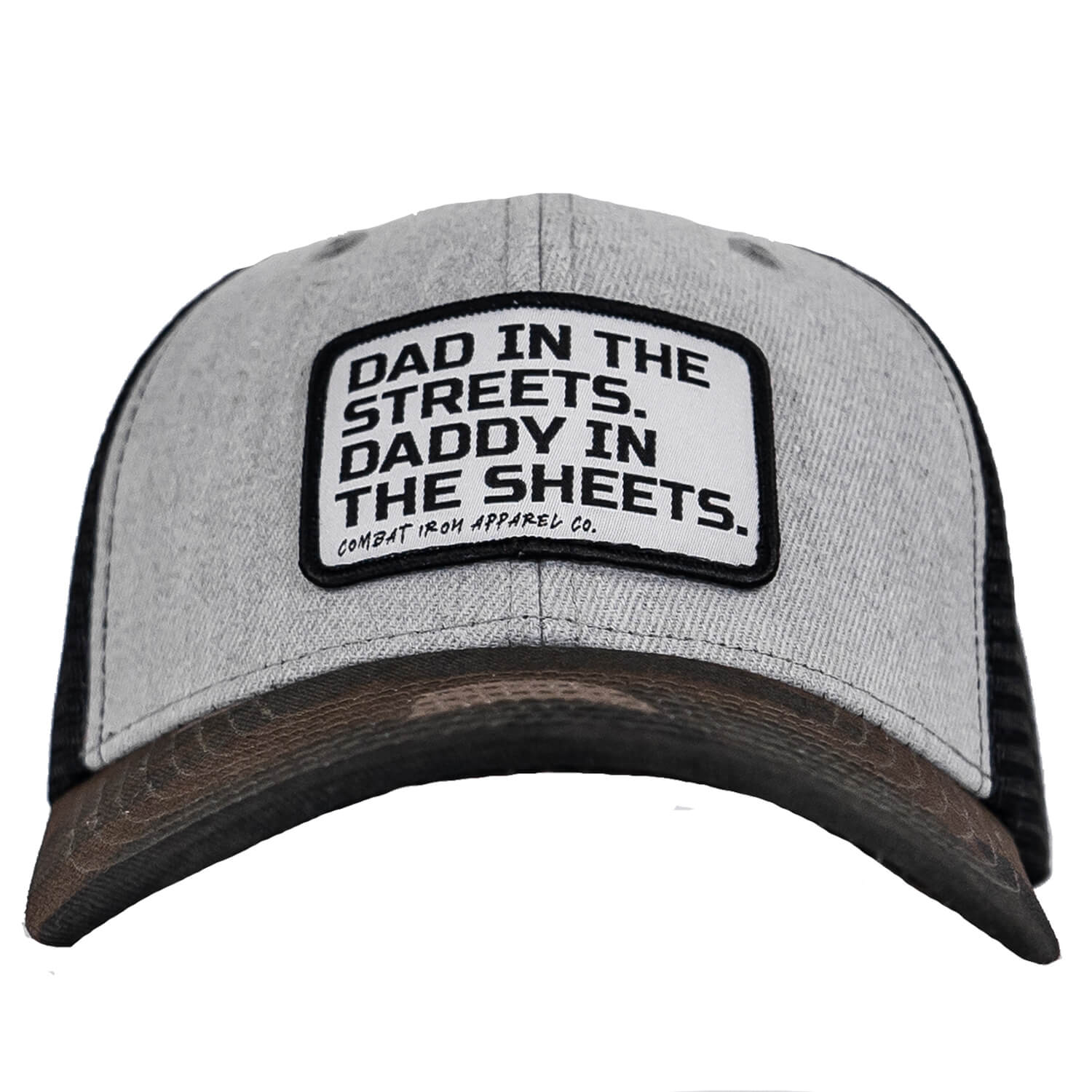 DAD IN THE STREETS. DADDY IN THE SHEETS. White Patch SnapBack HAT