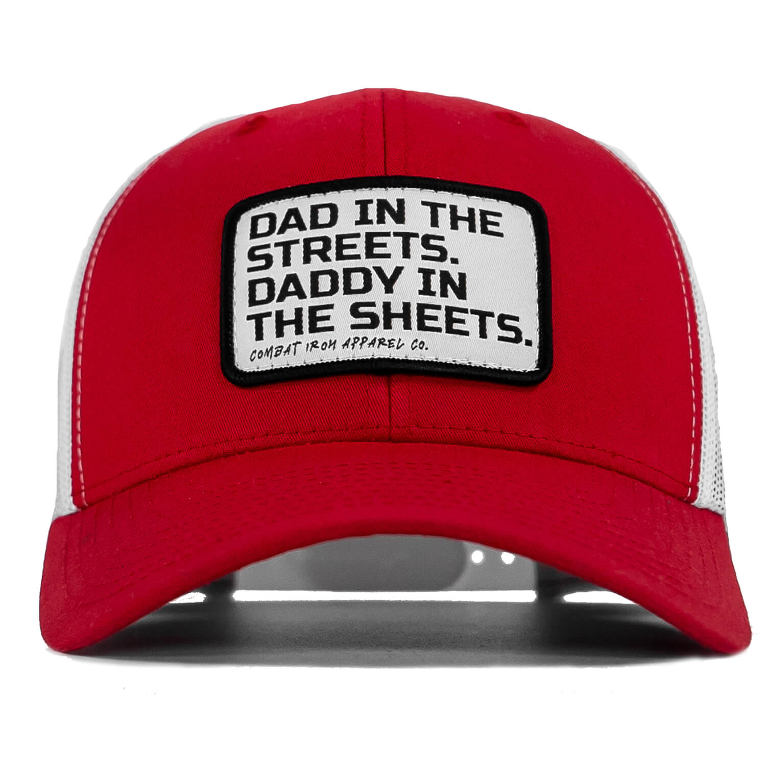 DAD IN THE STREETS. DADDY IN THE SHEETS. White Patch SnapBack HAT