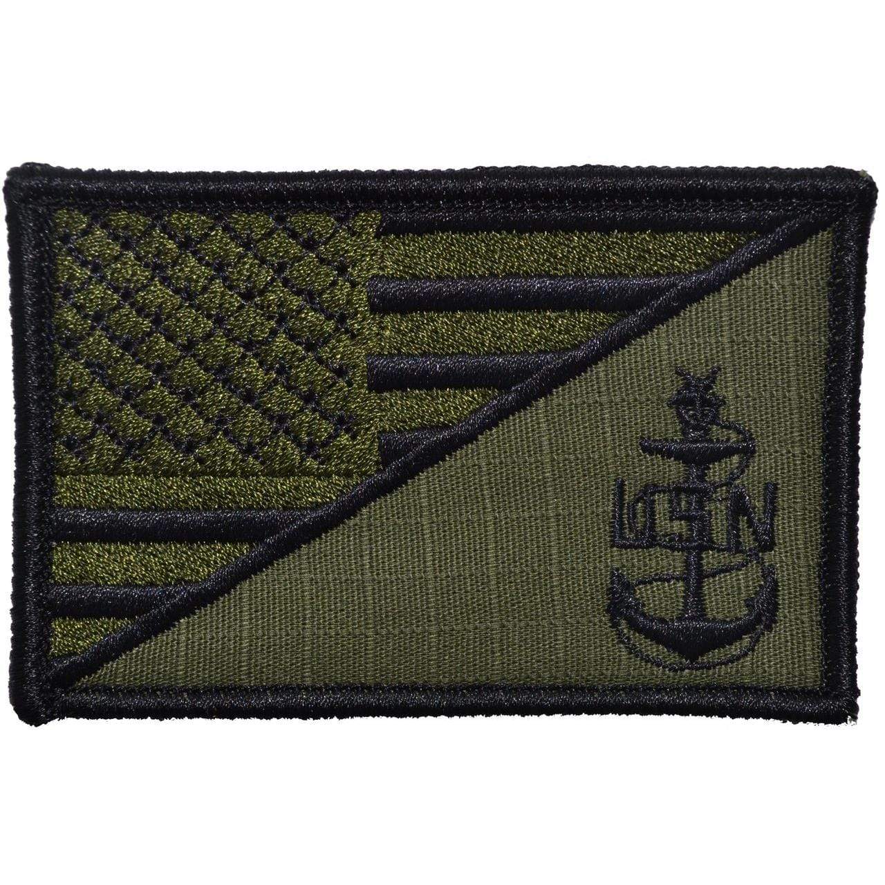 NAVY SCPO SENIOR CHIEF PETTY OFFICER USA FLAG TACTICAL PATCH