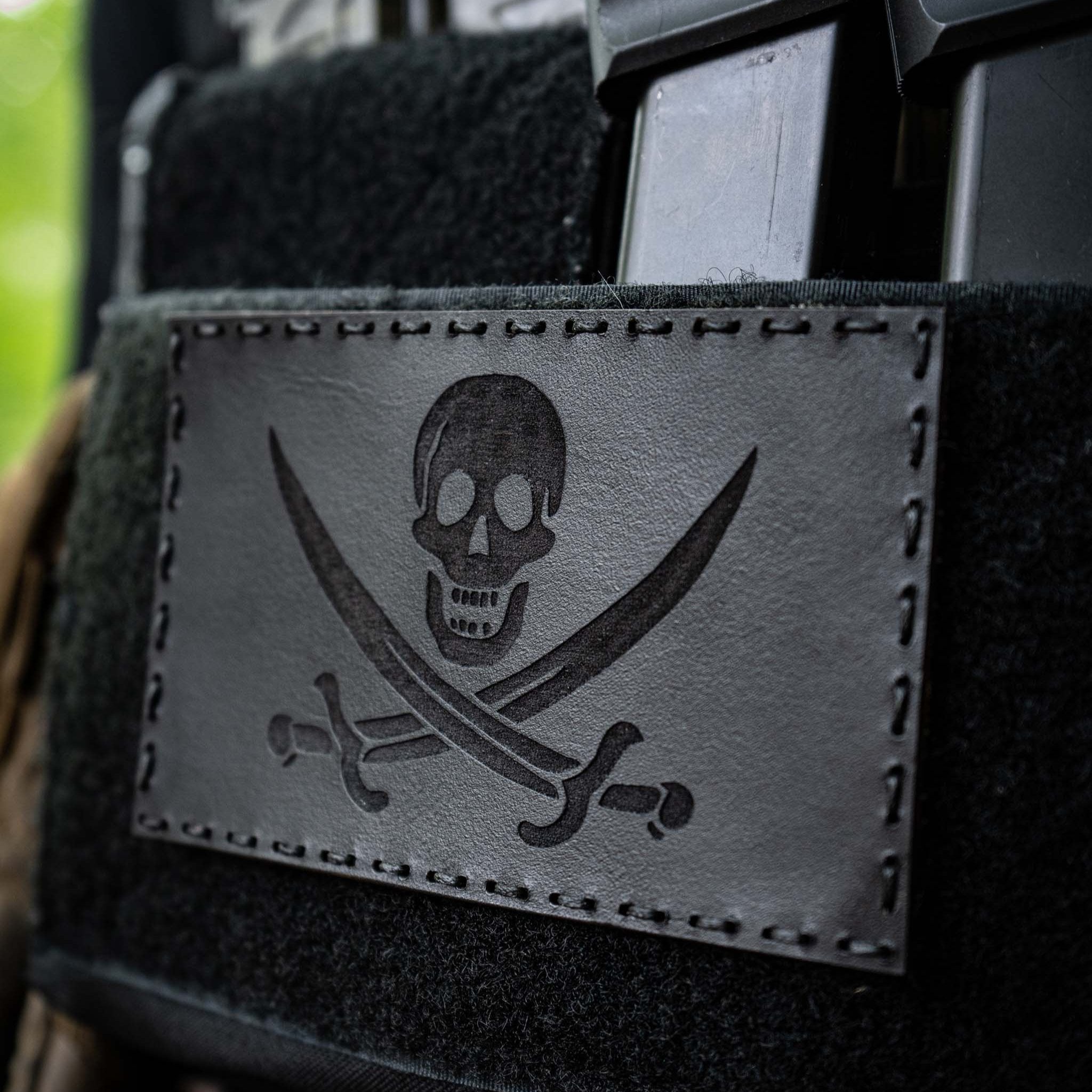 CALICO JACK FLAG LEATHER PATCH