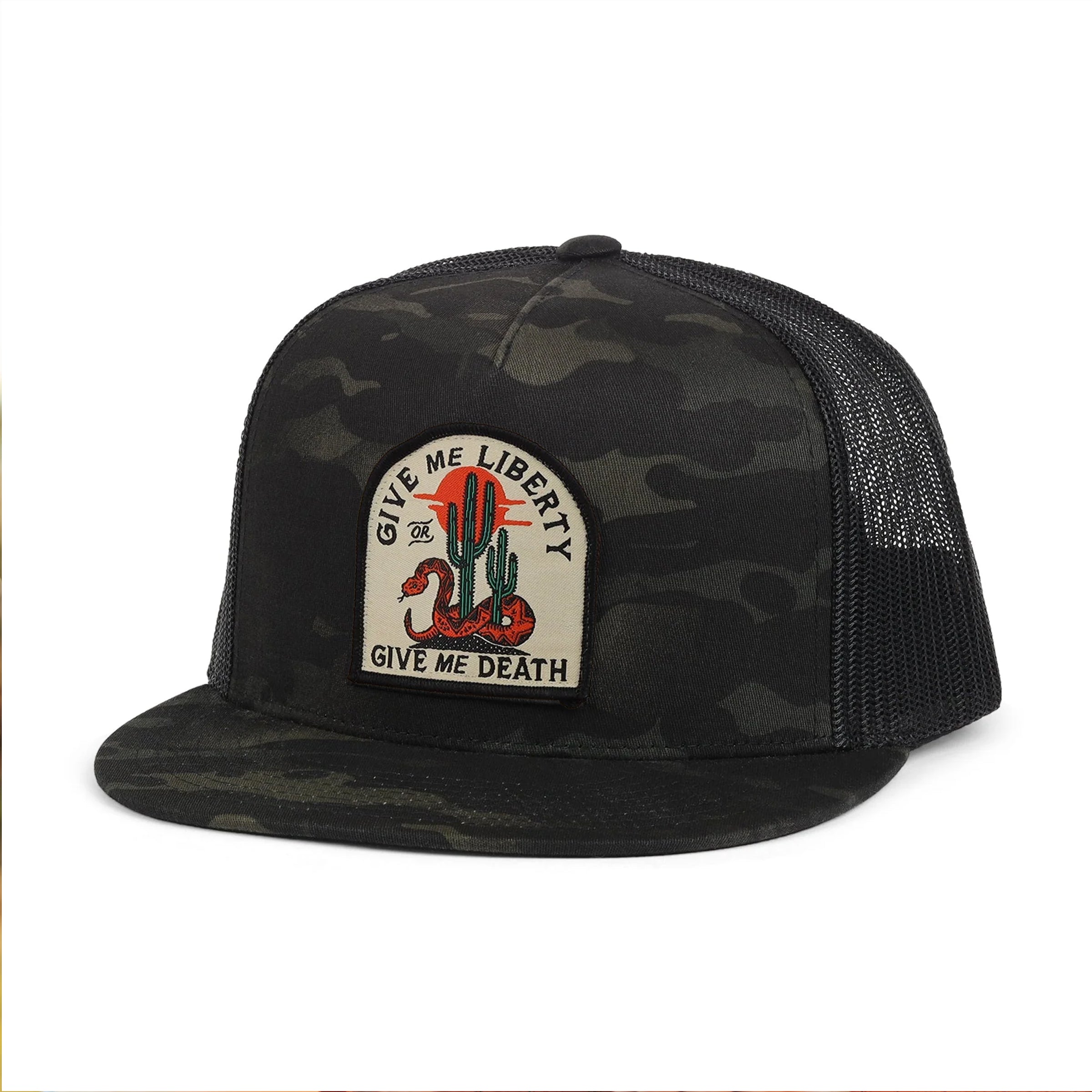 Liberty or Death Black Camo Trucker Hat | The Brave Ones